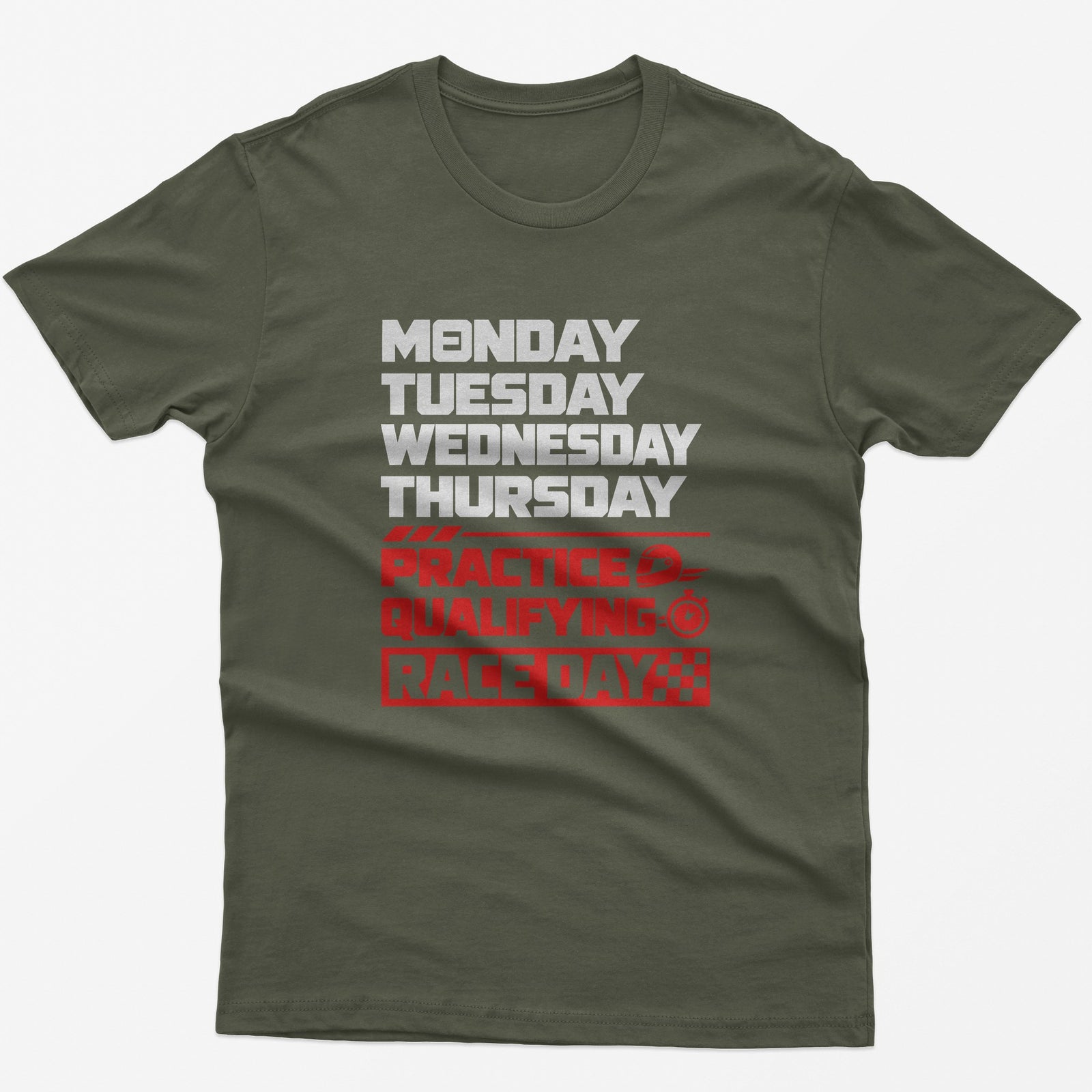 Race Weekend T-Shirt in Military Green