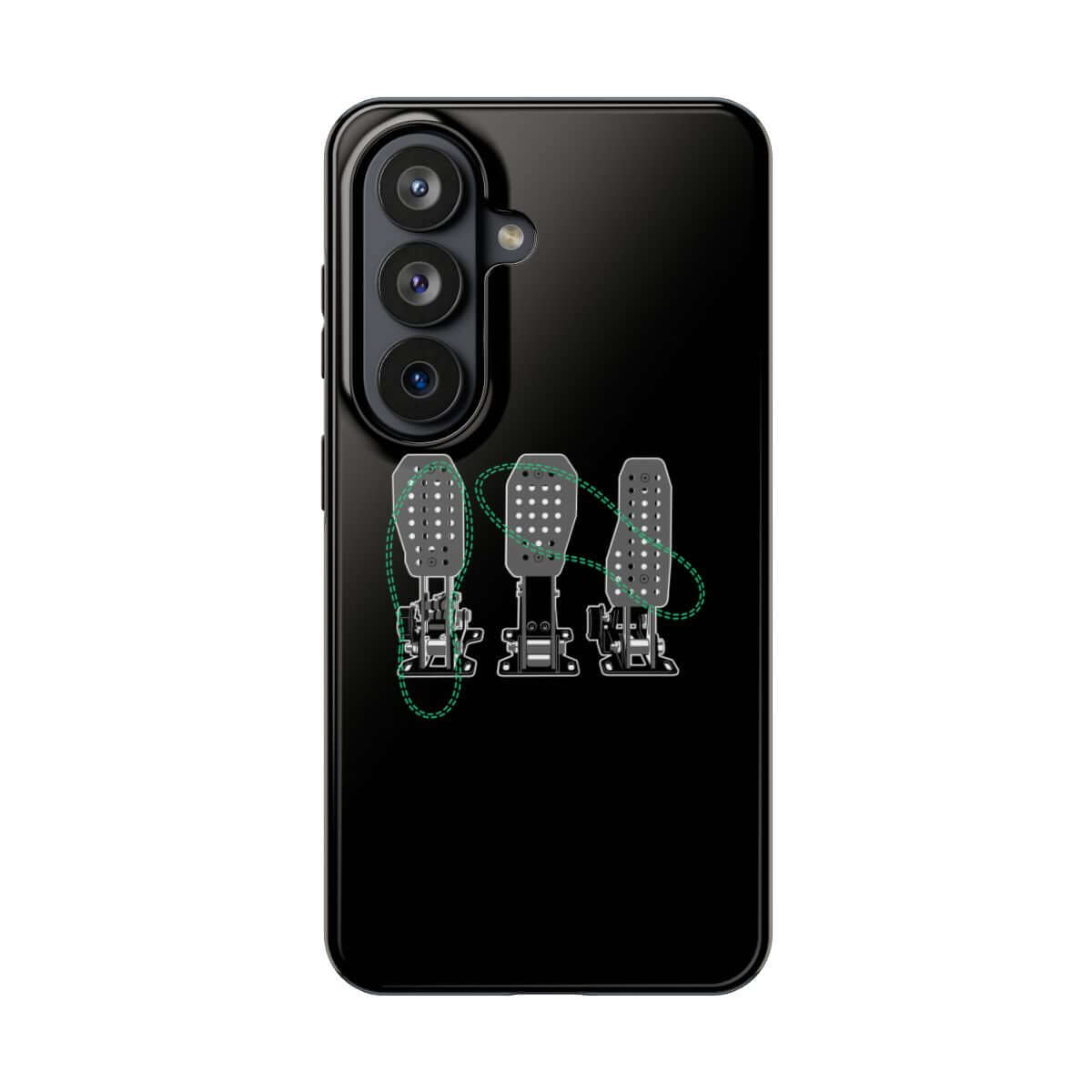 Racing Pedals tough phone case on Samsung Galaxy S26, back view