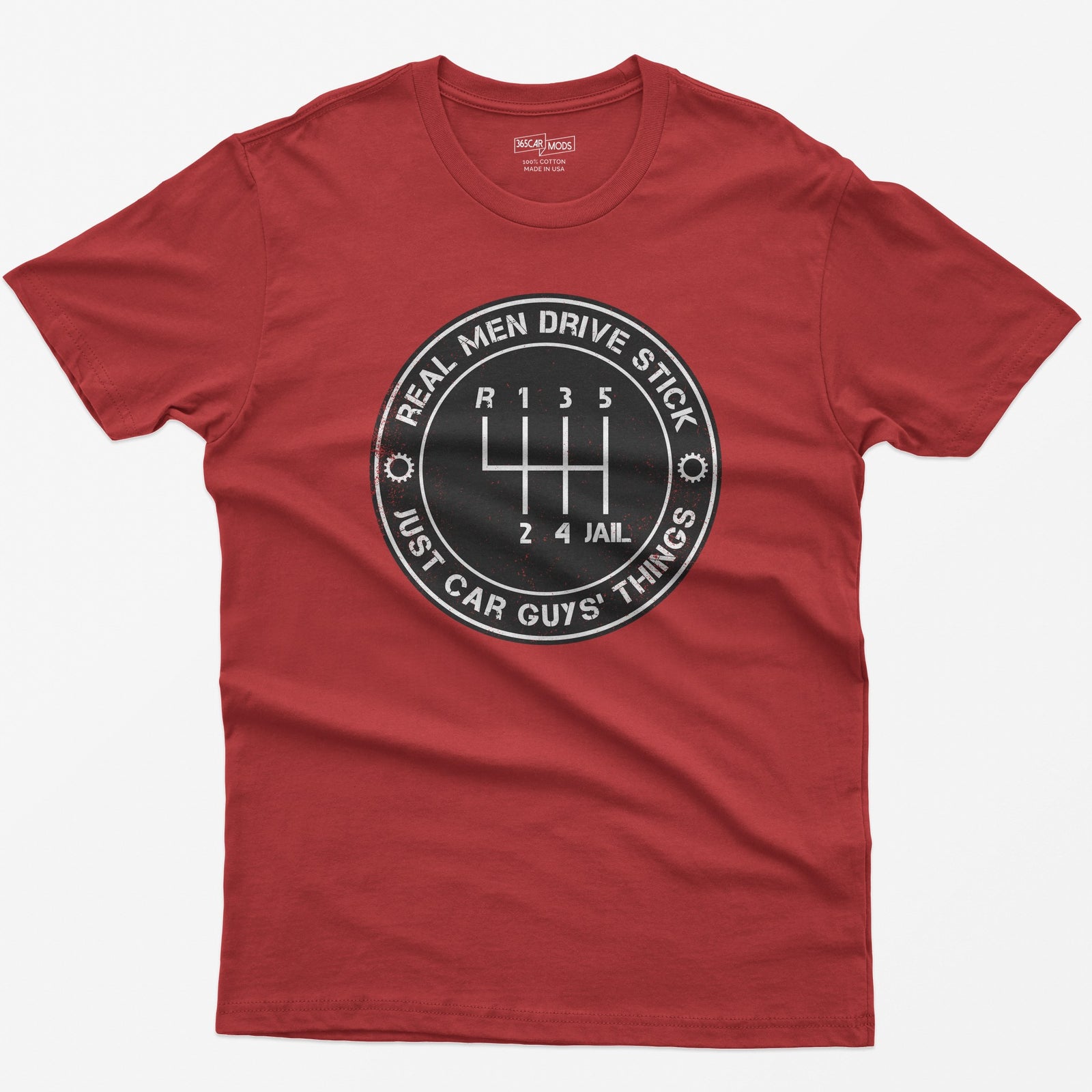 Real Men Drive Stick T-Shirt - Red