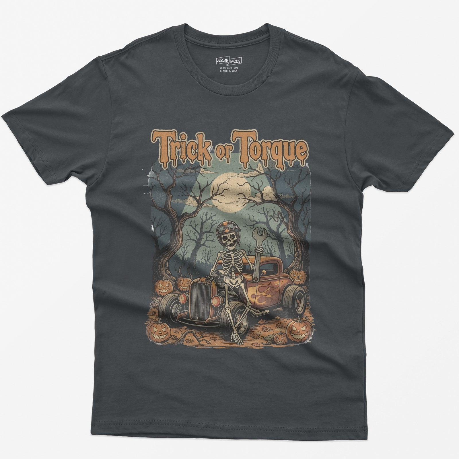 Retro Trick or Torque T-Shirt - Charcoal