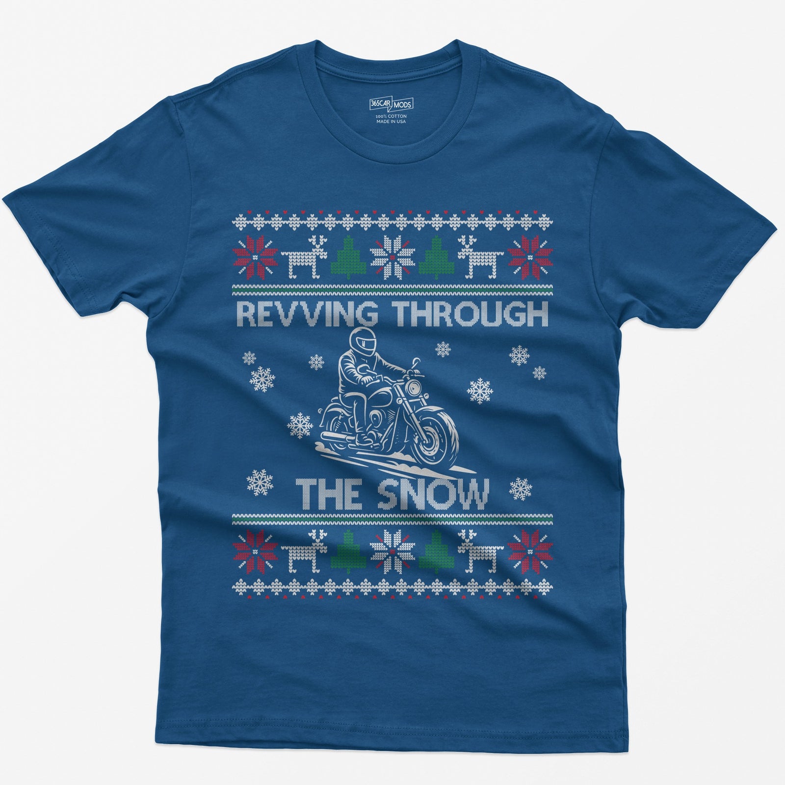 Revving Through the Snow Cruiser Christmas T-Shirt - Royal