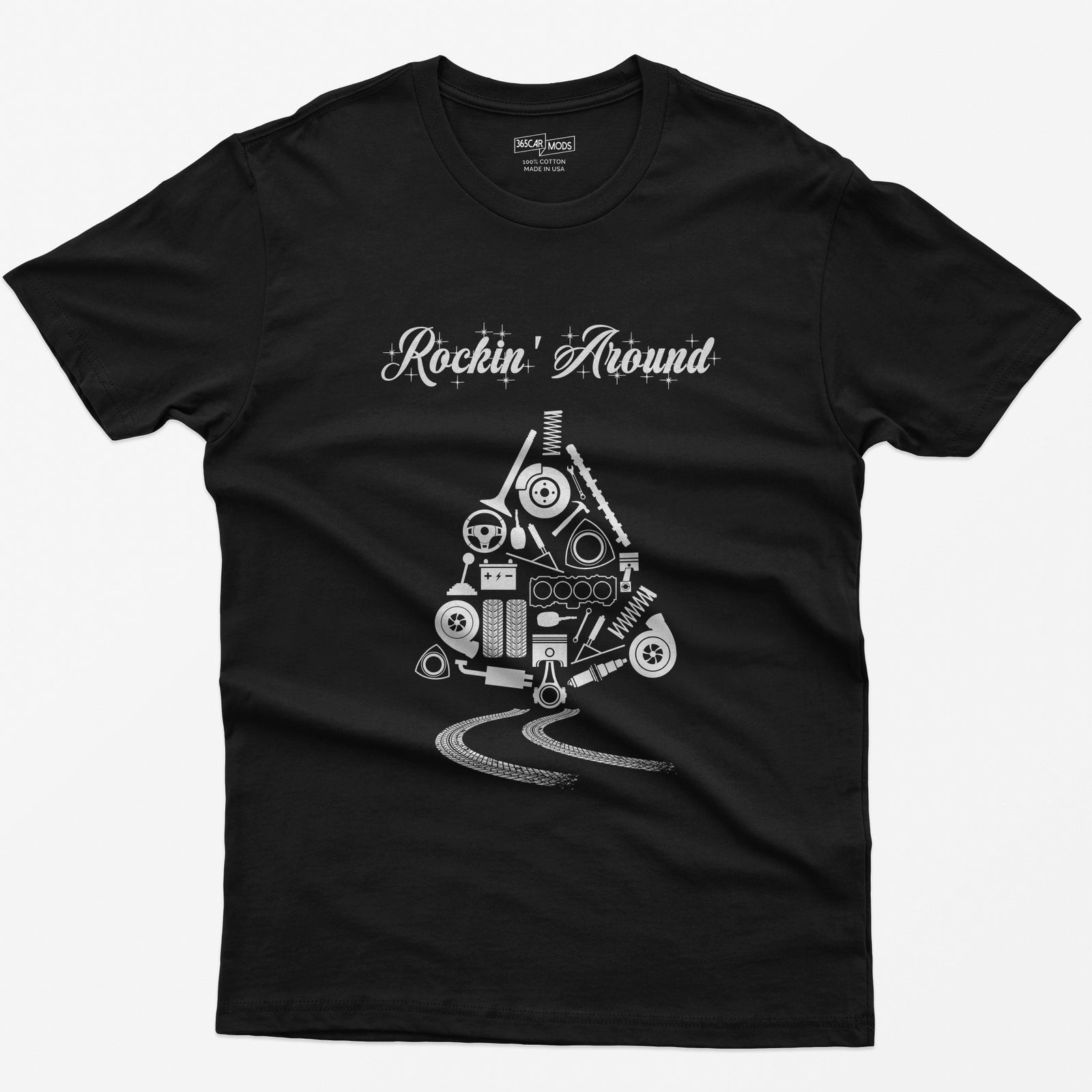 Rockin' Around Car Parts Christmas Tree T-Shirt