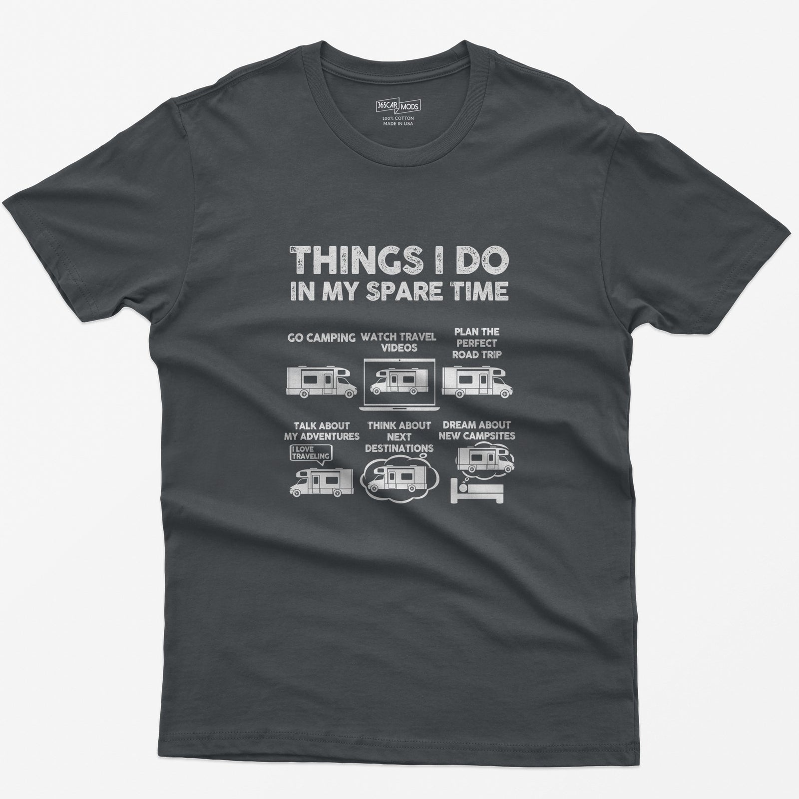 RV Enthusiast Things I Do In My Spare Time T-Shirt - Charcoal