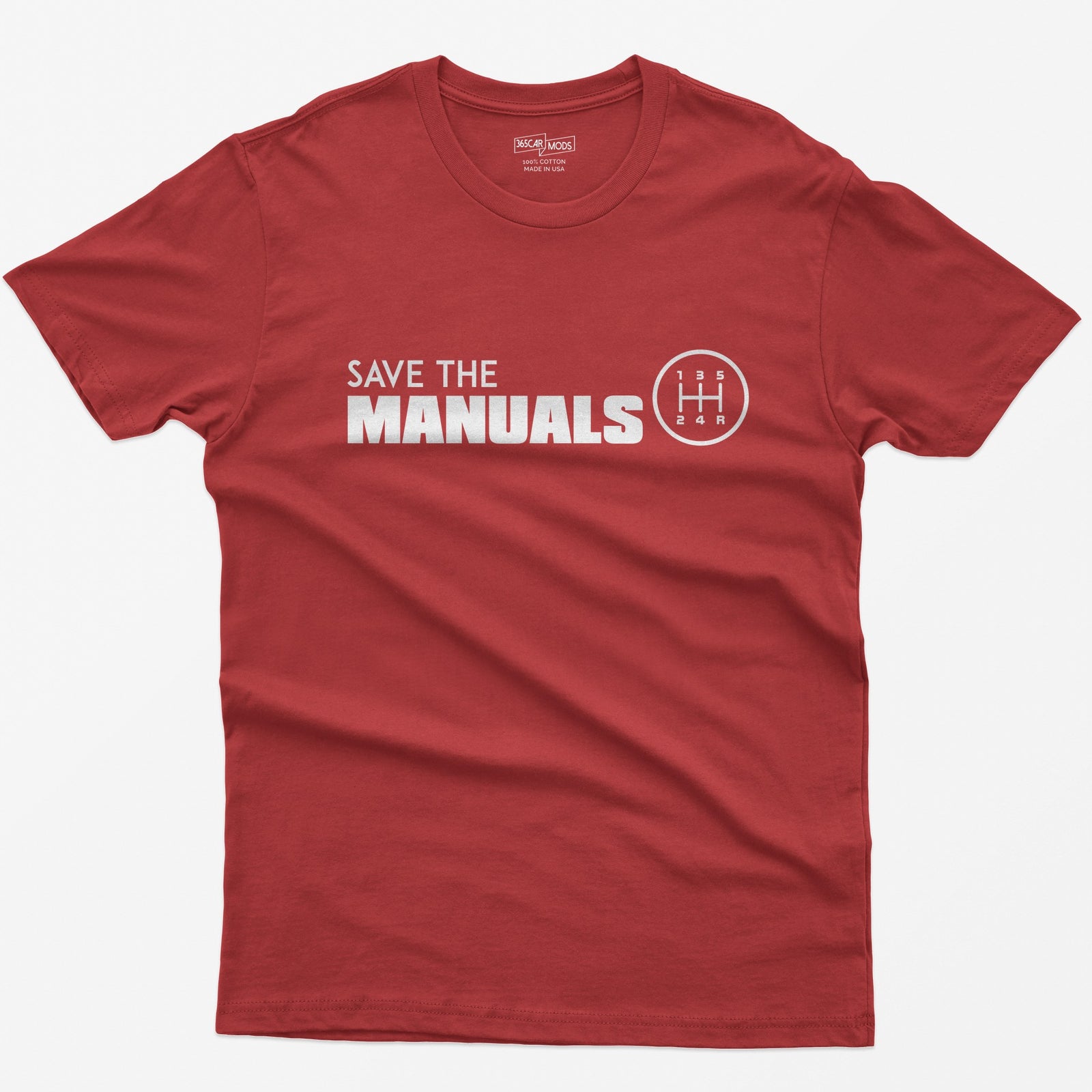 Save the Manuals Car T-Shirt - Red