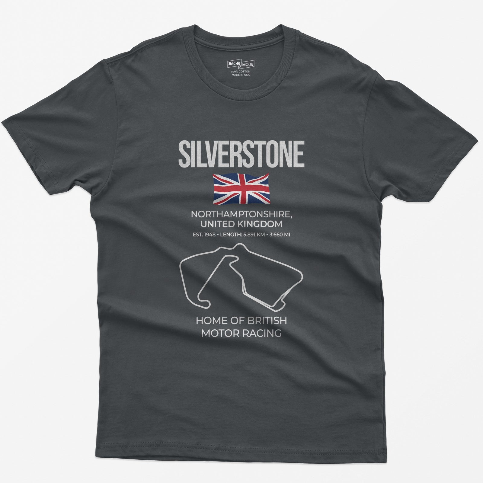 Silverstone Race Track T-Shirt - Charcoal