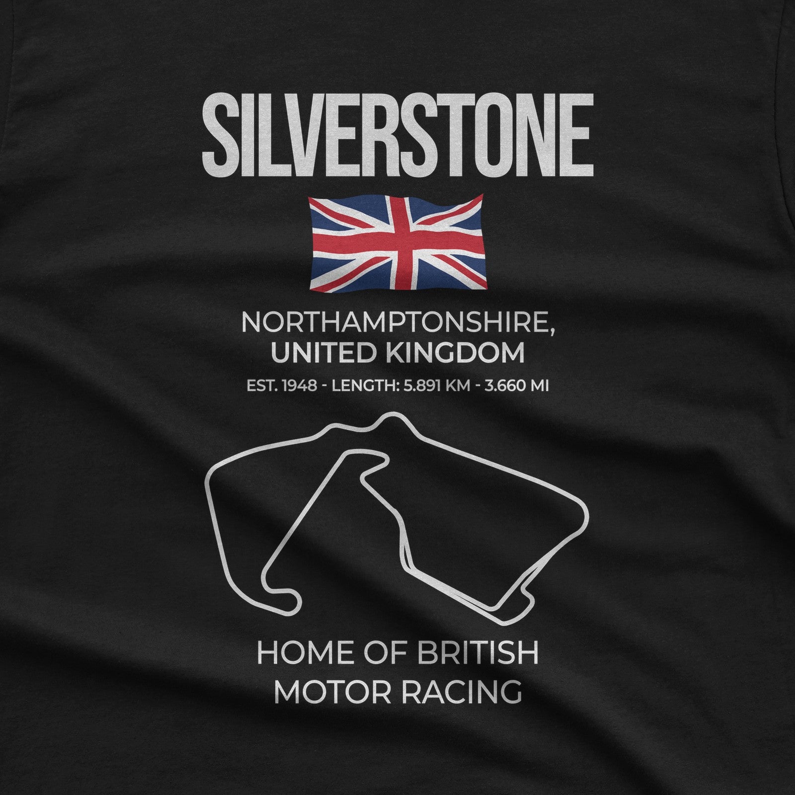 Silverstone Race Track T-Shirt design close-up