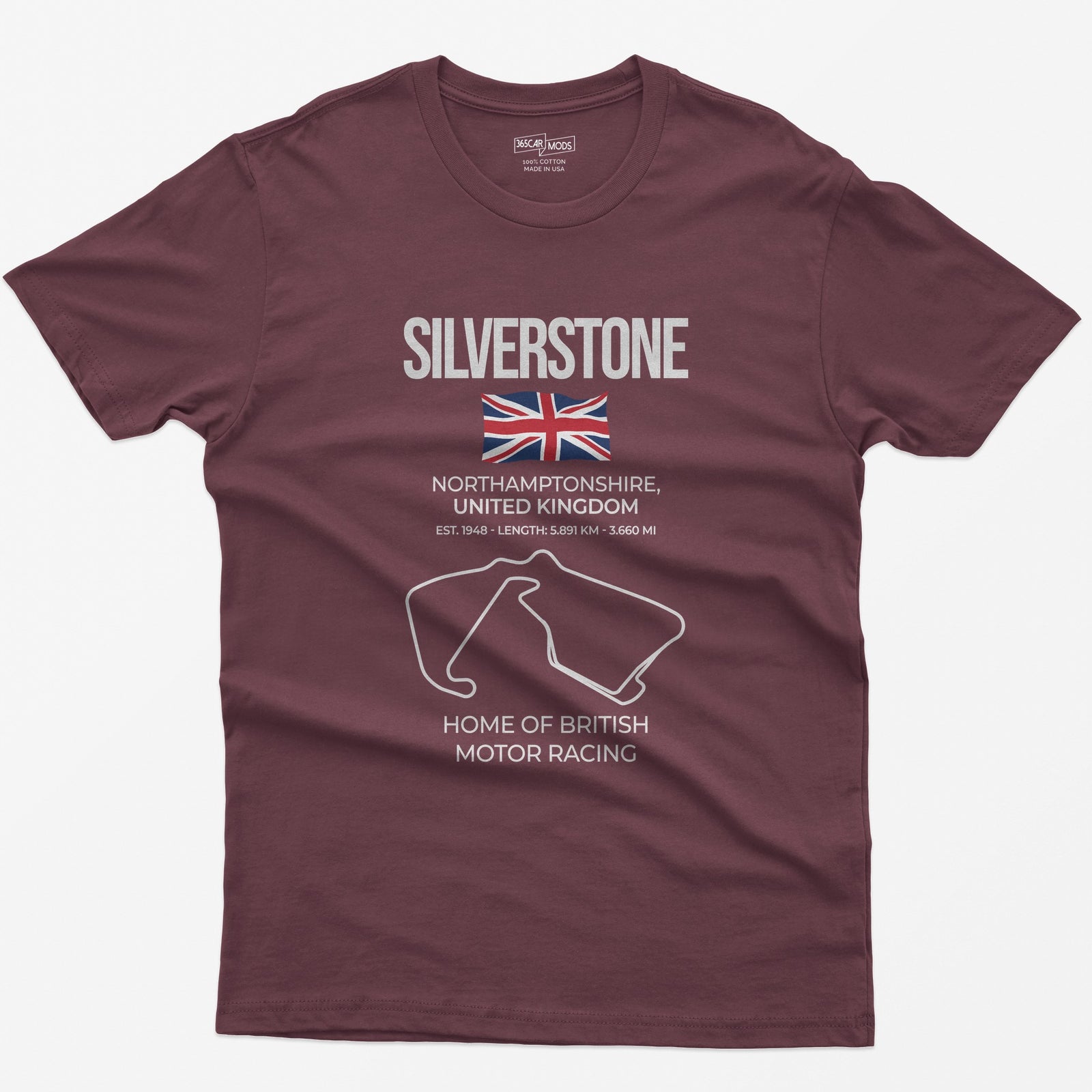 Silverstone Race Track T-Shirt - Maroon