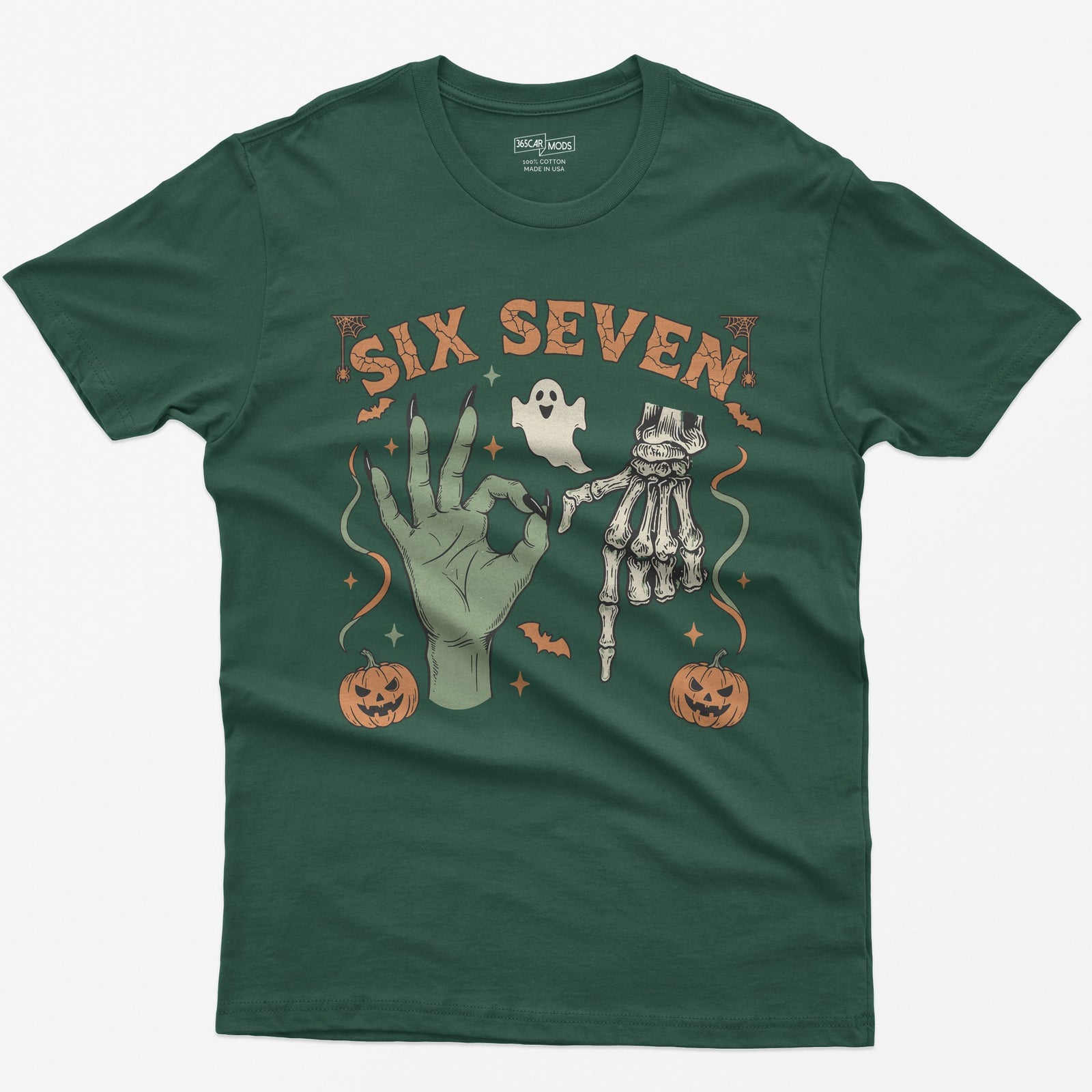 Six Seven Halloween Meme T-Shirt - Forest Green