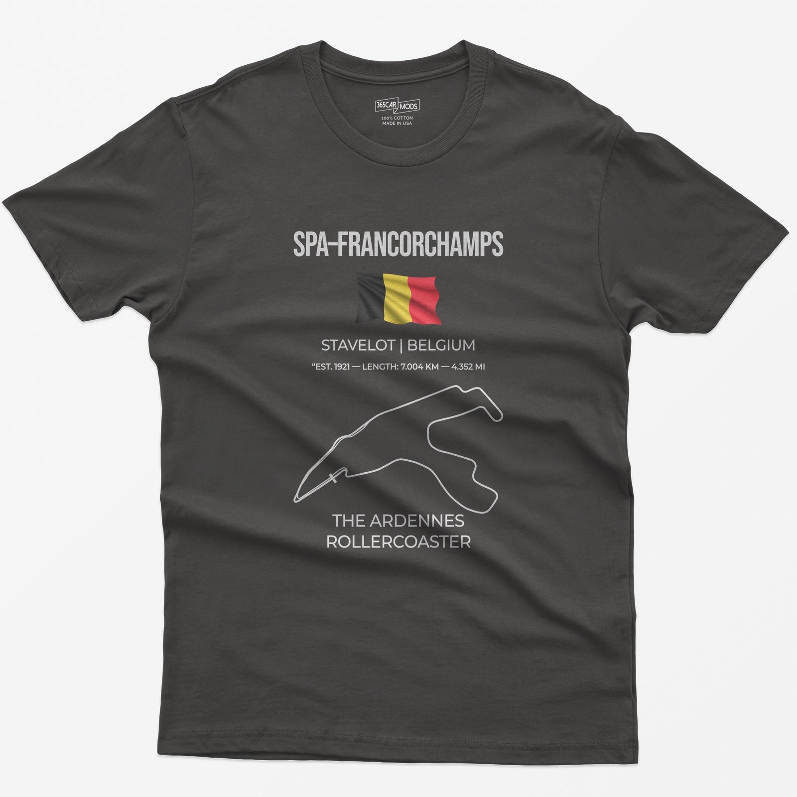 Spa-Francorchamps F1 Racing Track T-Shirt - Dark Heather