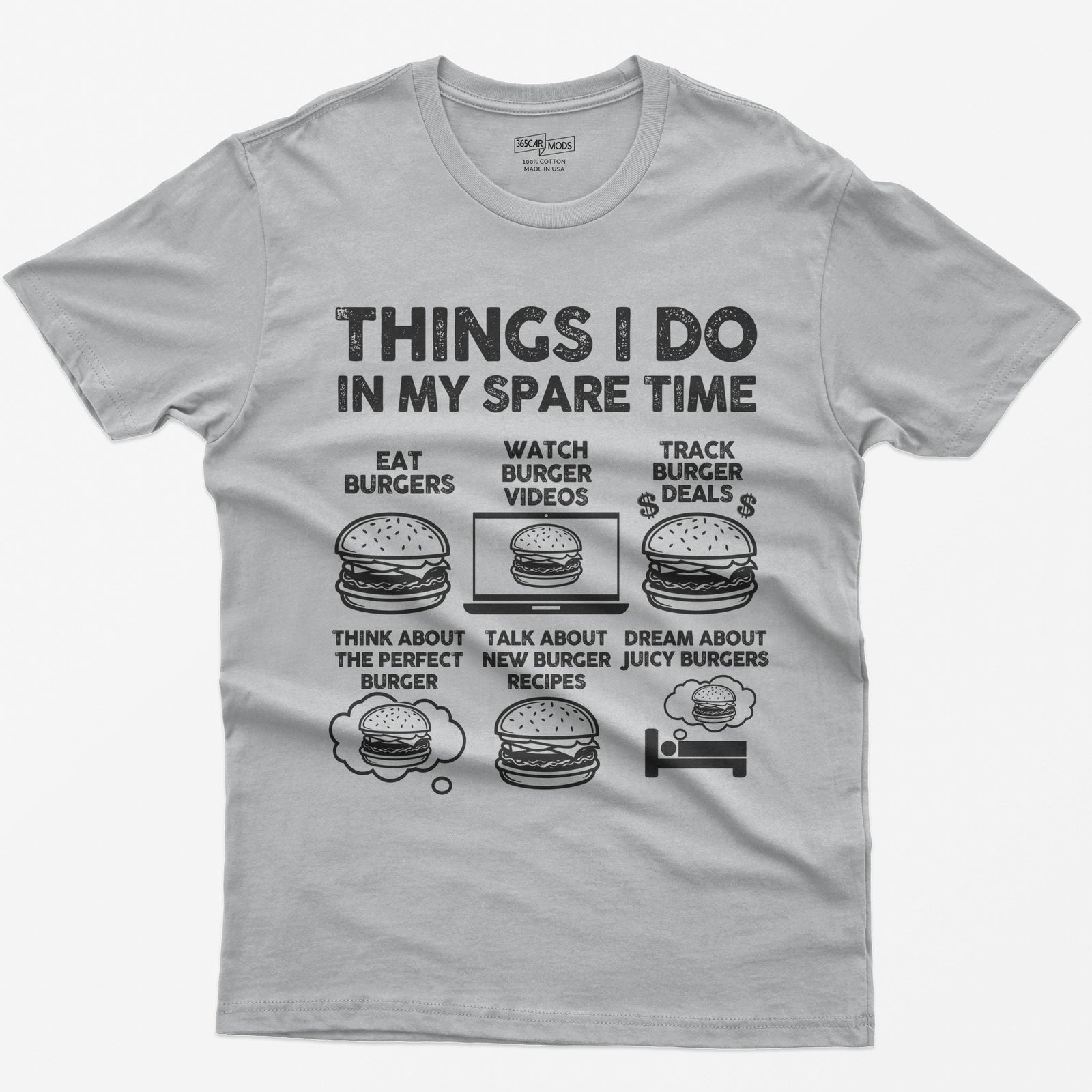 Things I Do in My Spare Time Burger T-Shirt - Sport Grey