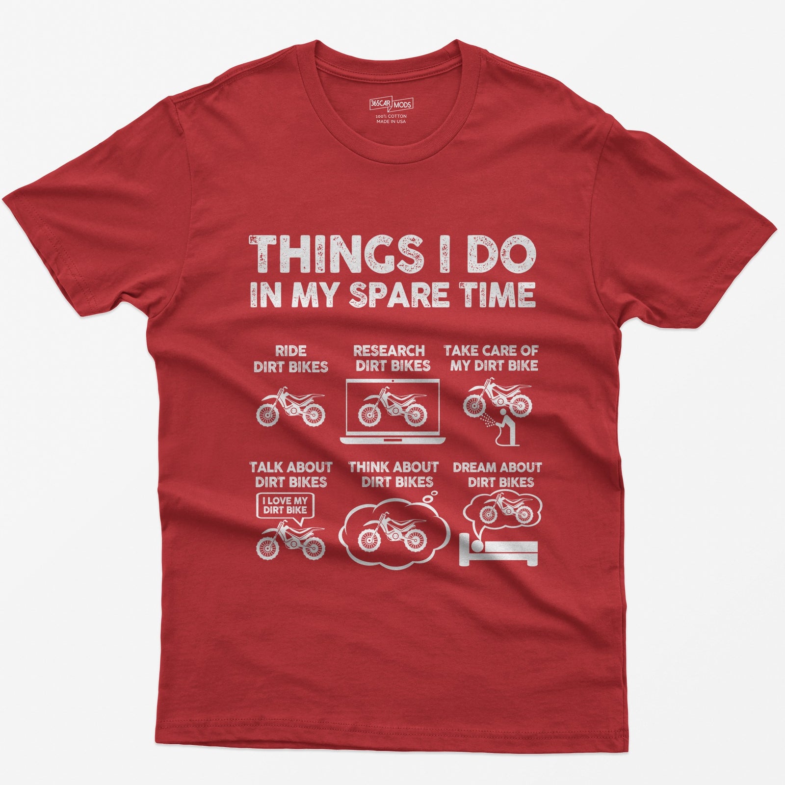 Things I Do in My Spare Time Dirt Bike T-Shirt - Red