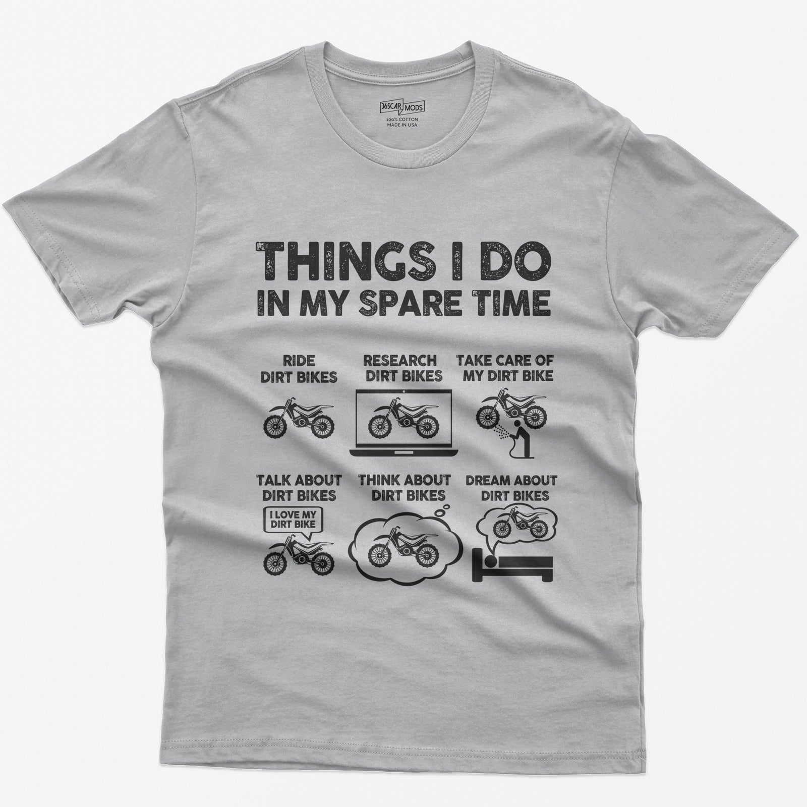 Things I Do in My Spare Time Dirt Bike T-Shirt - Sport Grey