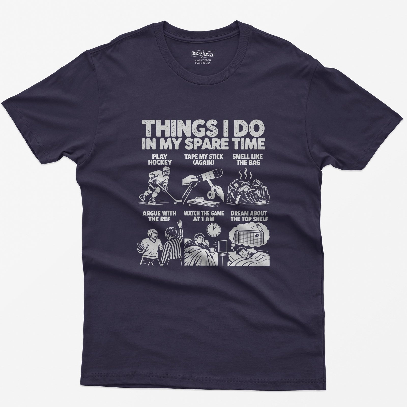 Things I Do In My Spare Time Hockey T-Shirt in Blackberry