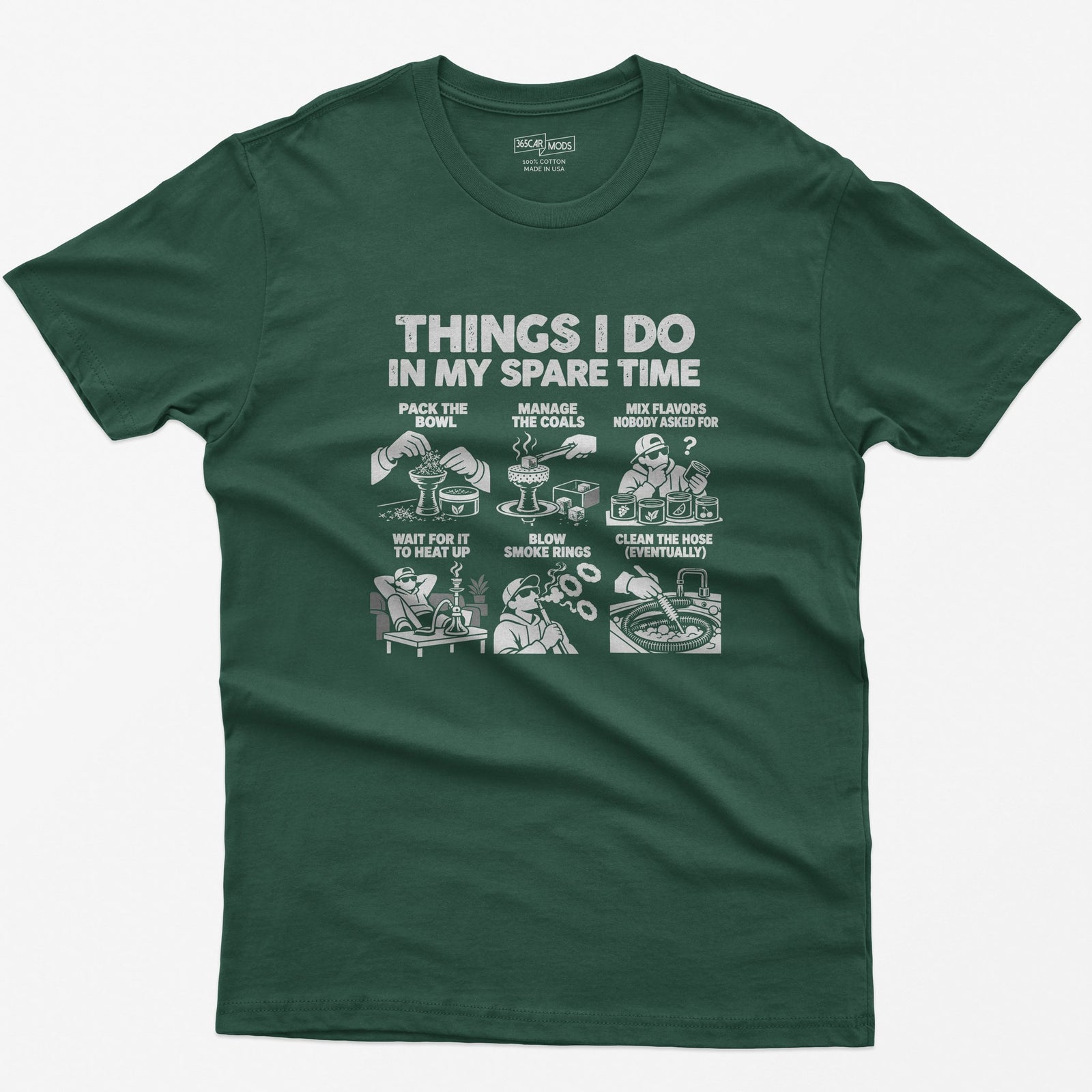 Hookah spare time t-shirt in Forest Green