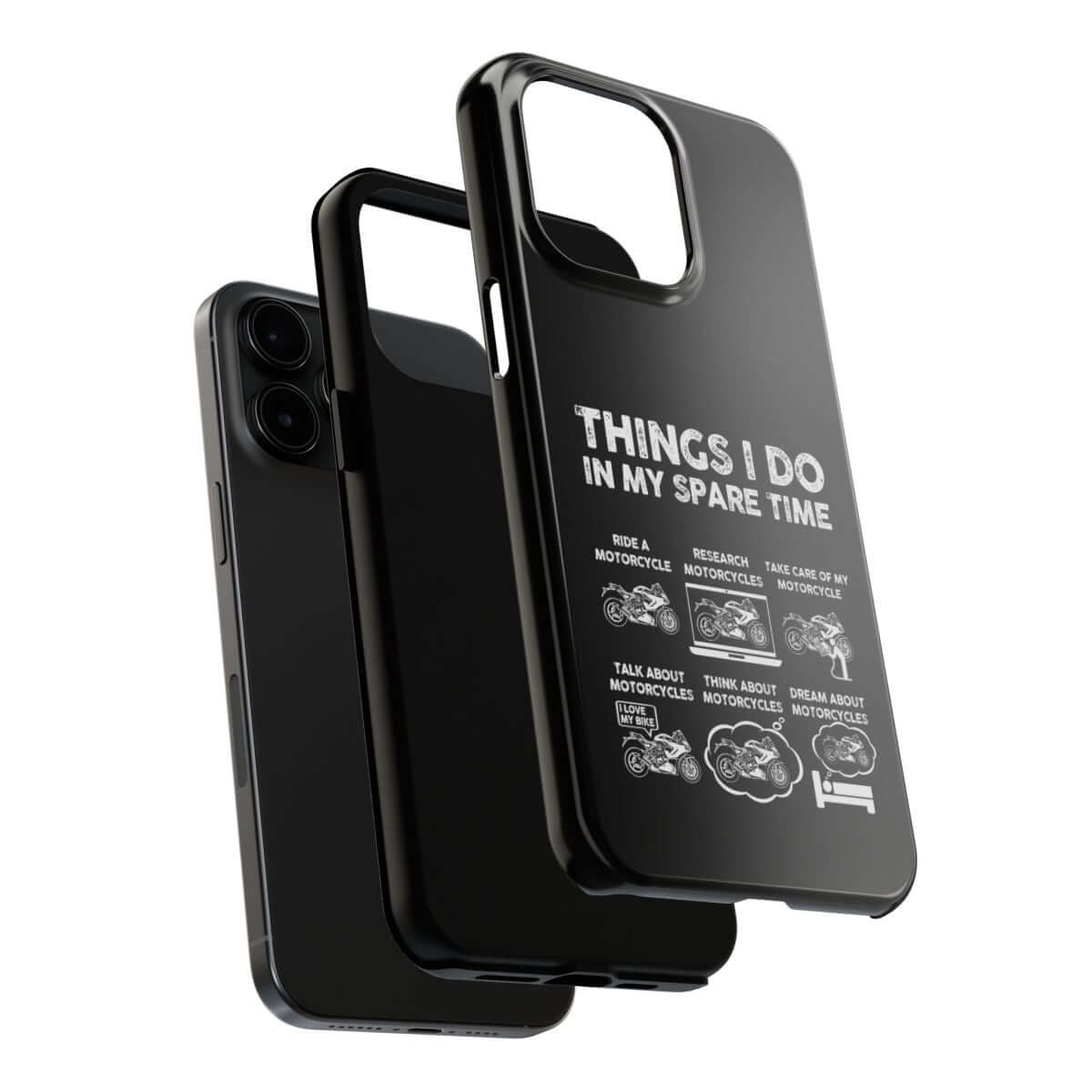 Things I Do in My Spare Time Sportbike tough phone case, dual-layer construction
