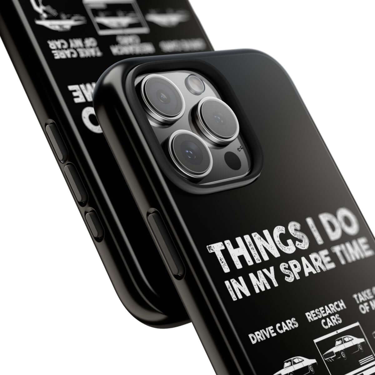 Things I Do in My Spare Time Muscle Car tough phone case, close-up of the print