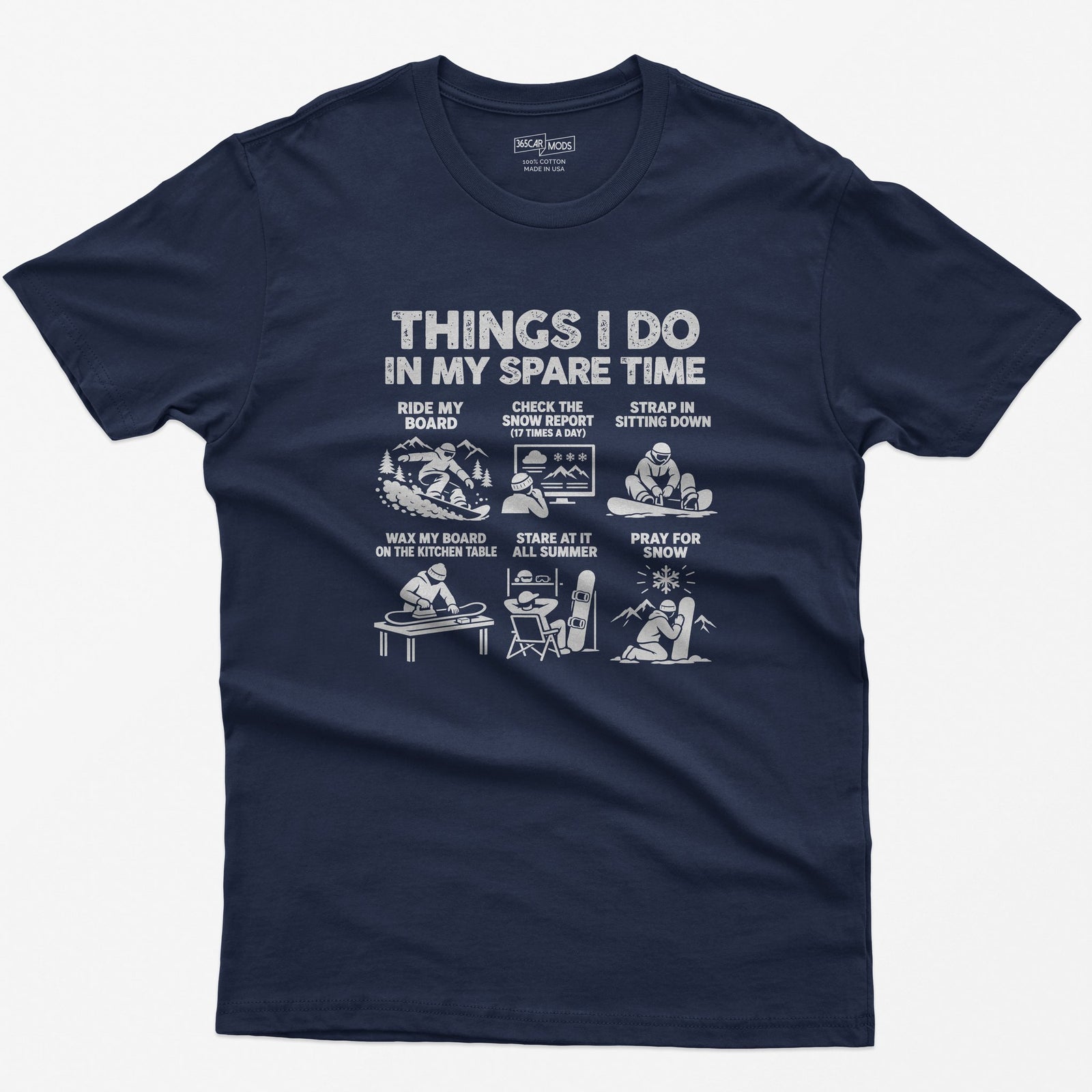 Snowboard spare time t-shirt in Navy