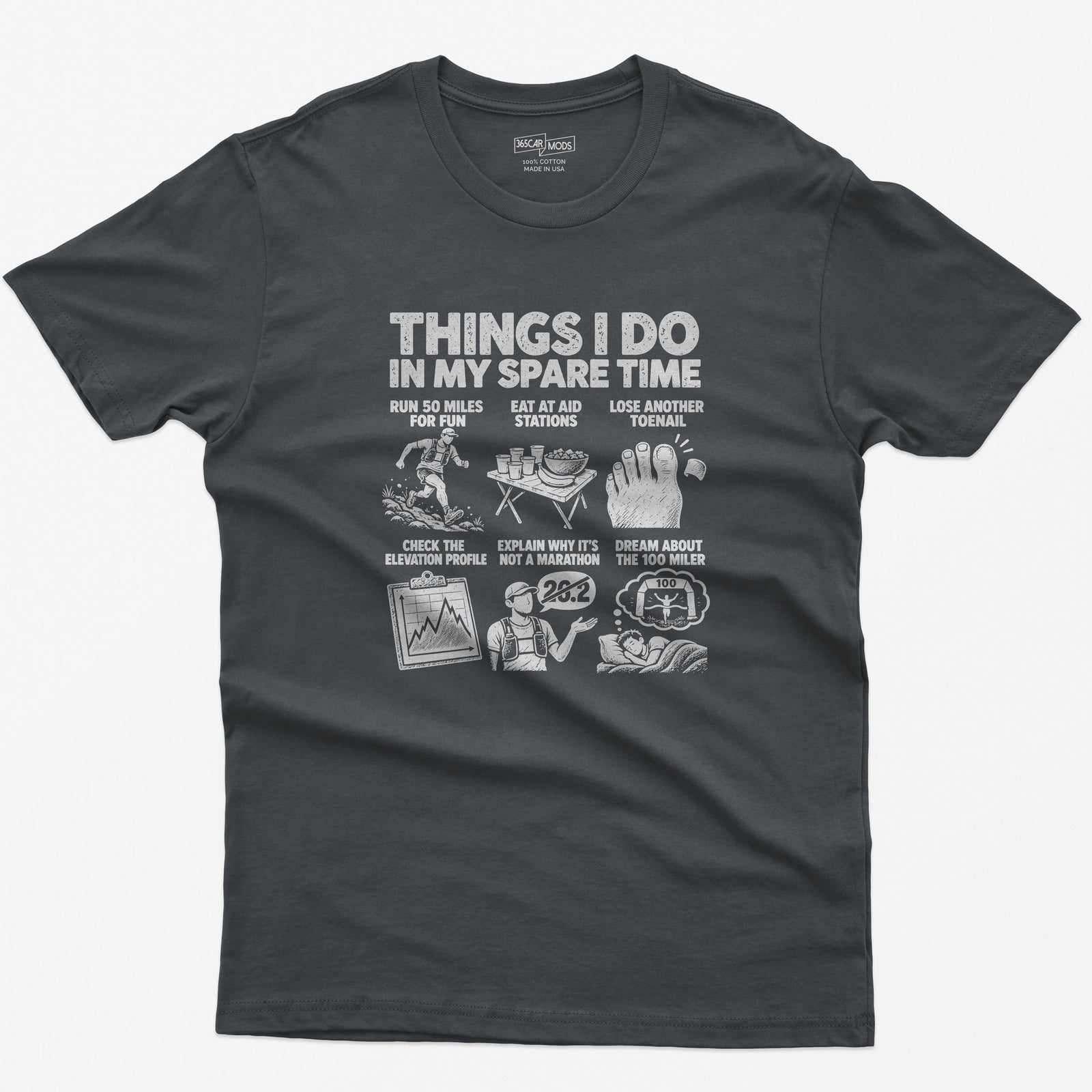Things I Do In My Spare Time Ultramarathon T-Shirt in Charcoal