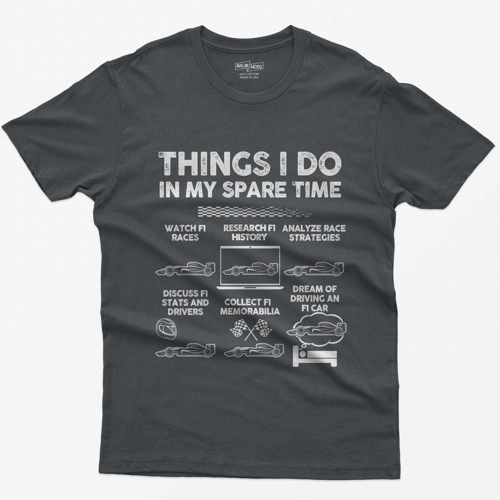 Things I Do in My Spare Time F1 T-Shirt - Charcoal