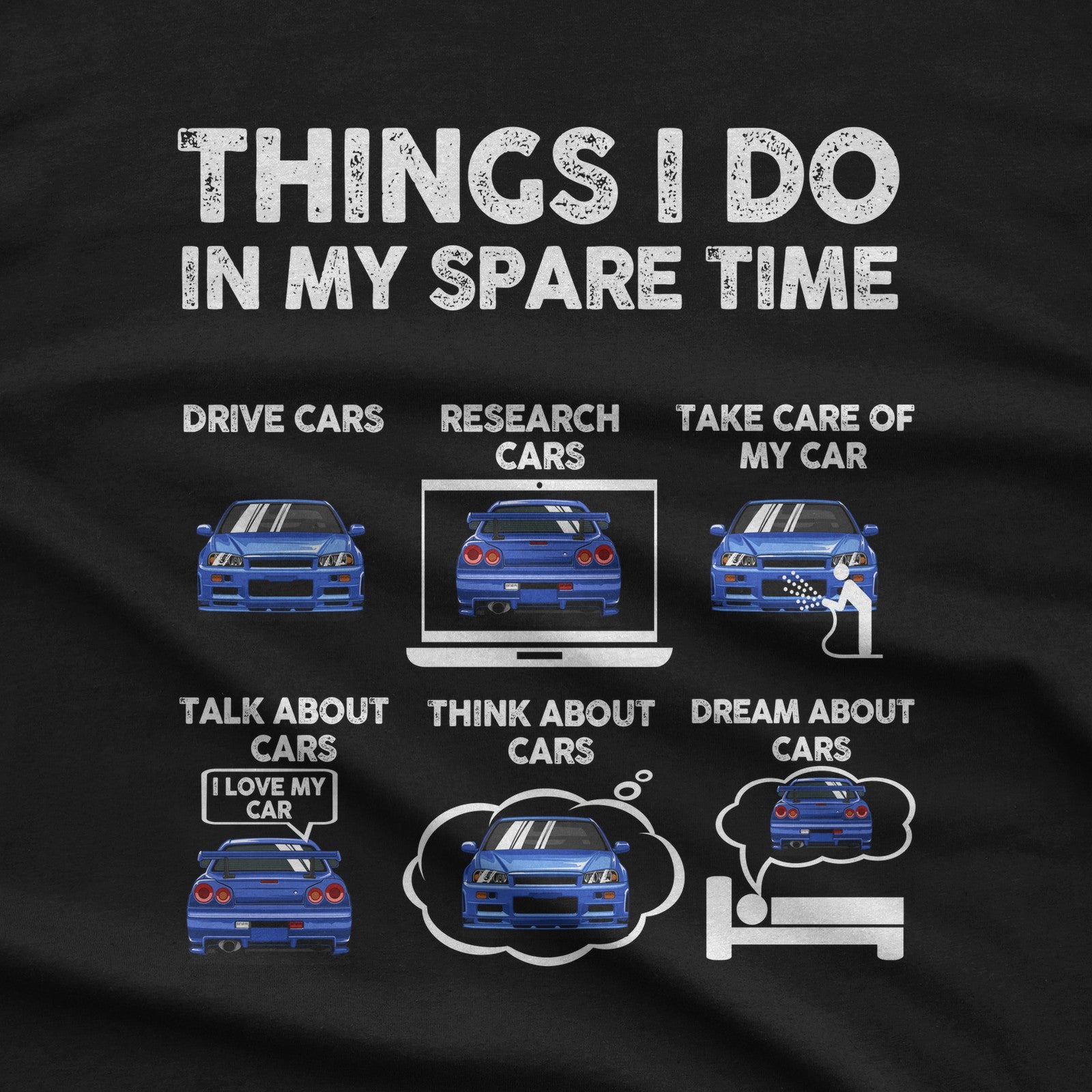 Things I Do in My Spare Time T-Shirt design close-up