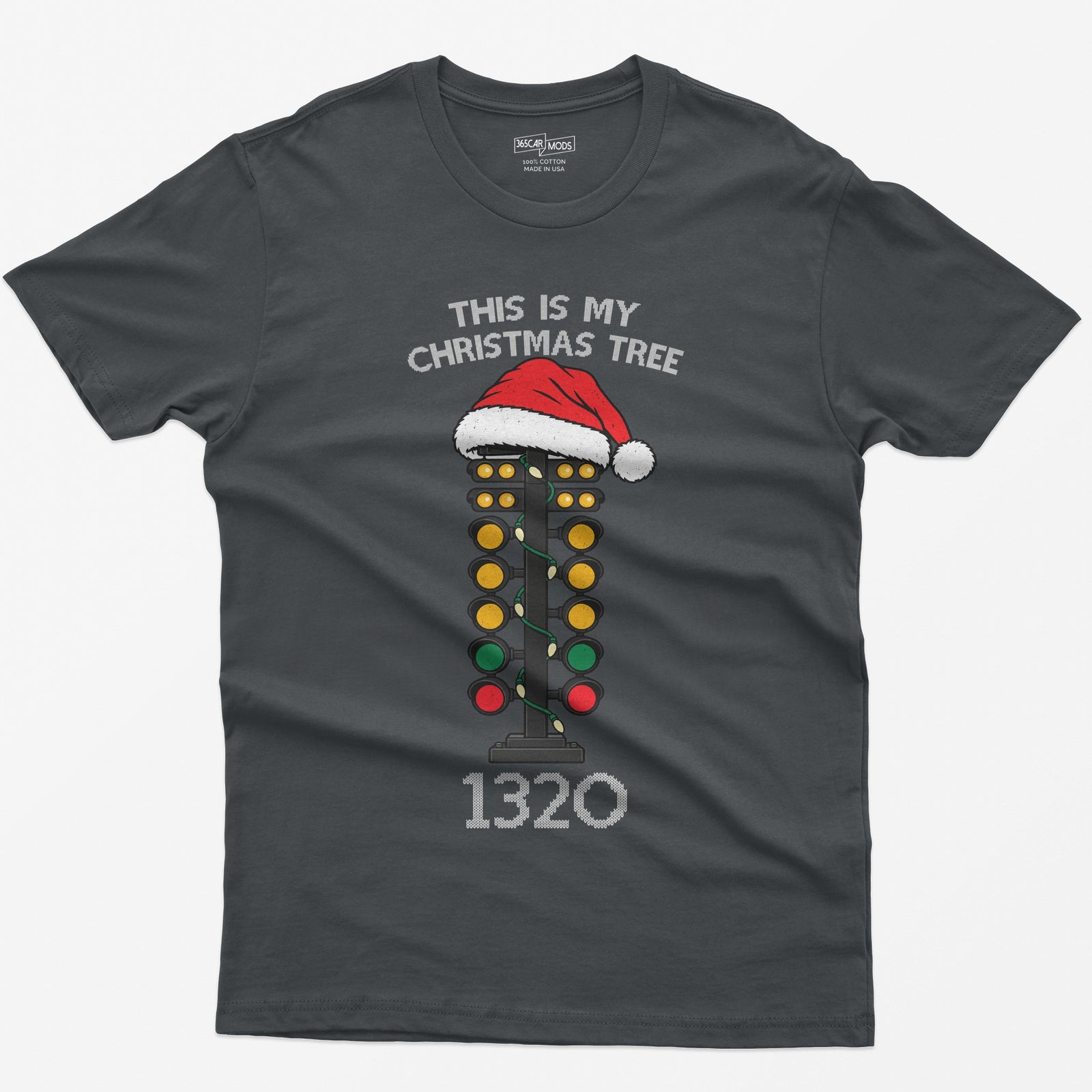 This Is My Christmas Tree Drag Racing T-Shirt - Charcoal