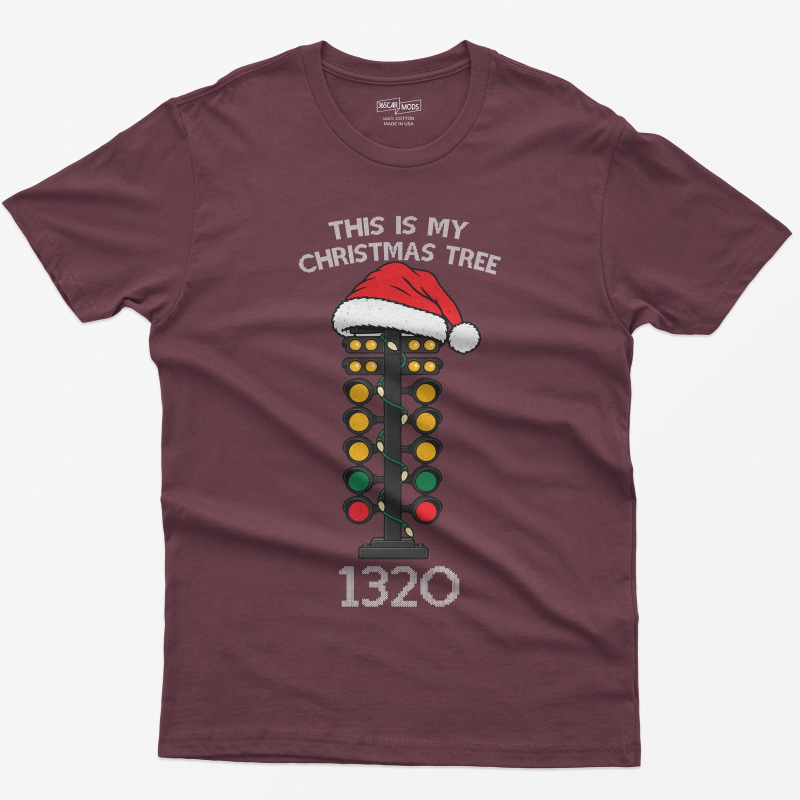 This Is My Christmas Tree Drag Racing T-Shirt - Maroon