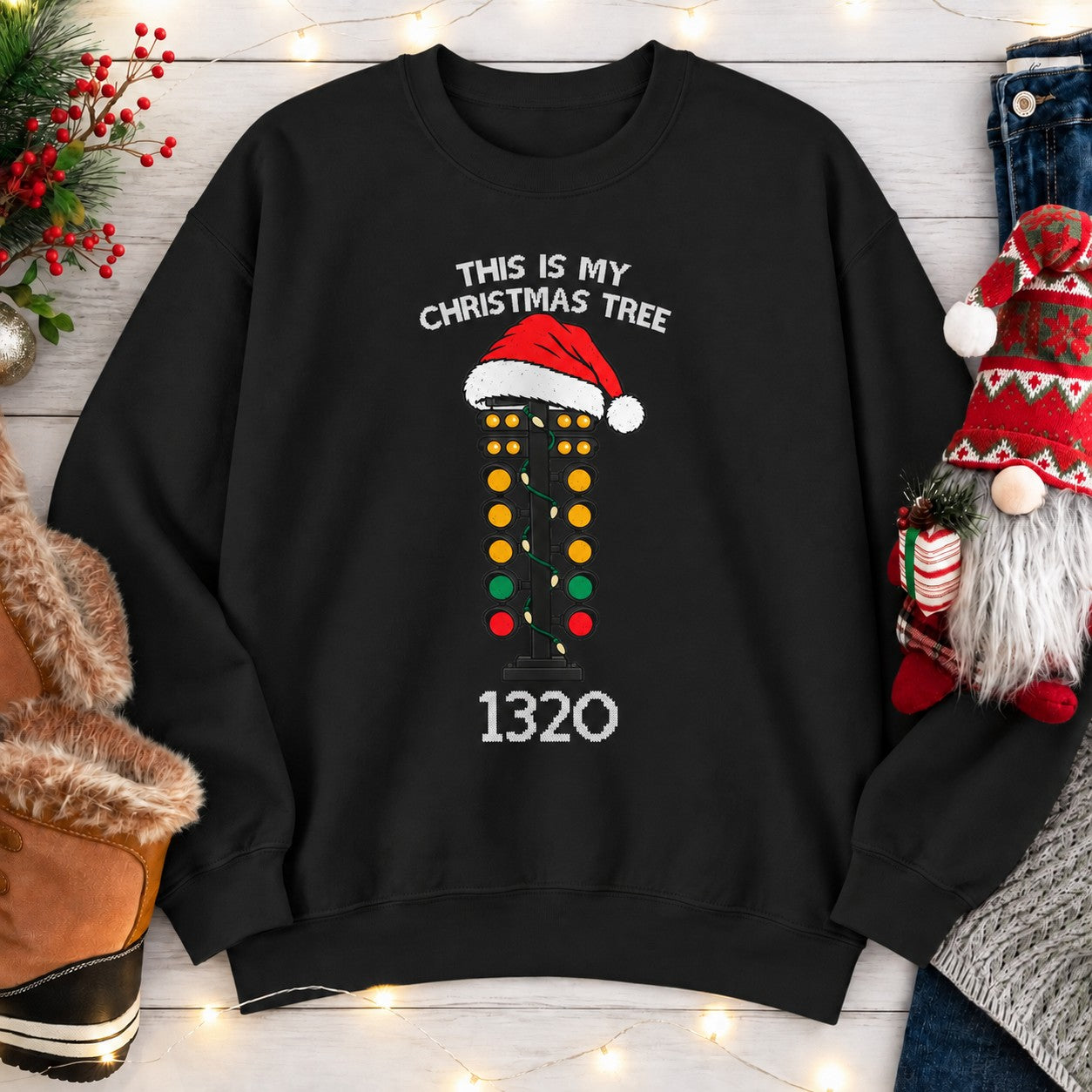 This Is My Christmas Tree Sweatshirt - Black