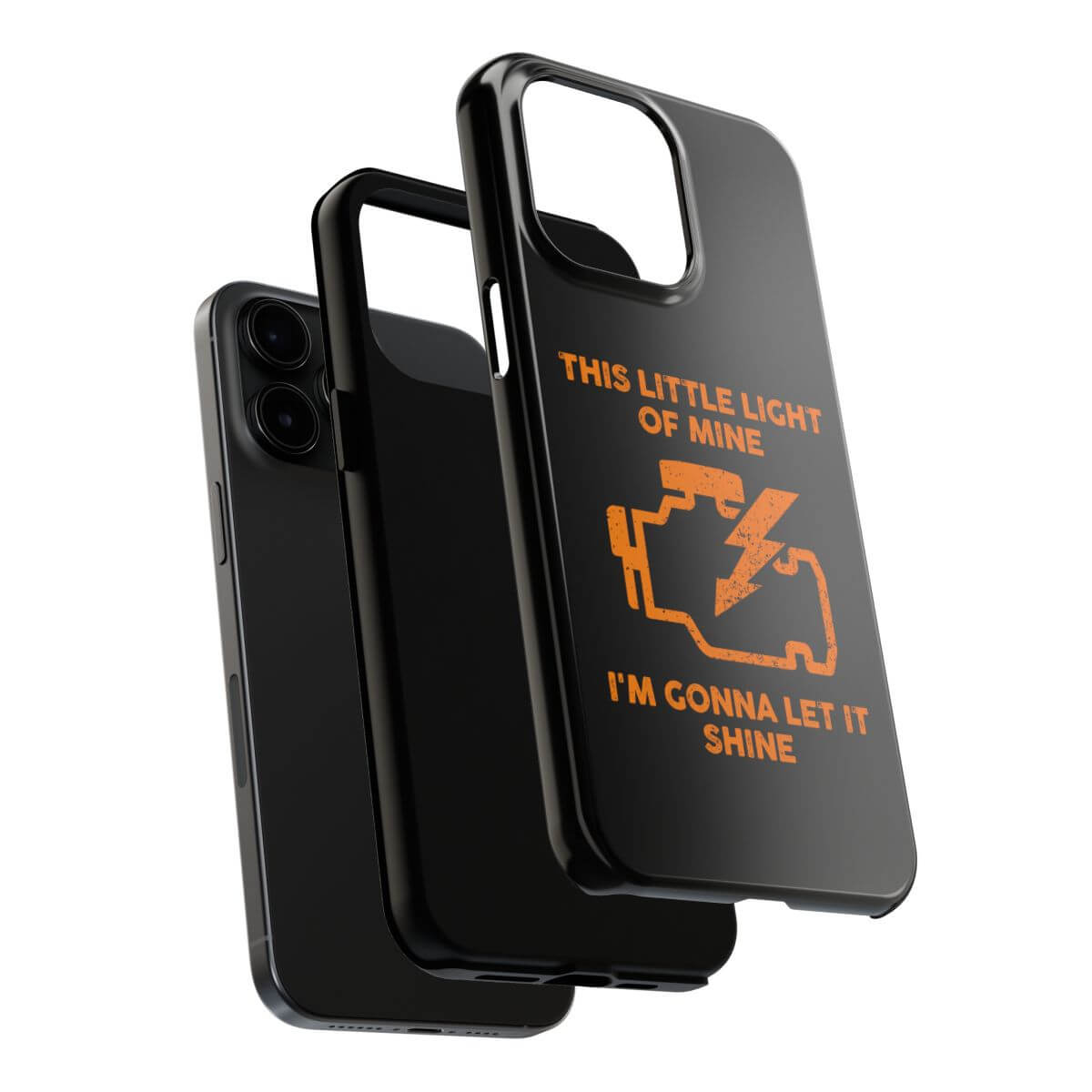 This Little Light of Mine Check Engine tough phone case, dual-layer construction