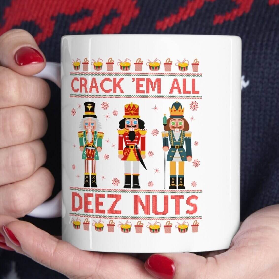 Crack 'Em All Nutcracker Christmas Mug - lifestyle photo