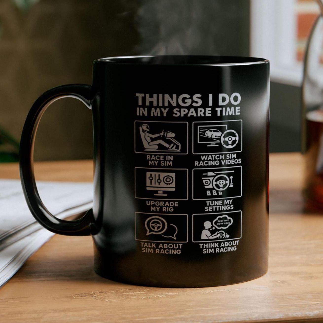 Sim Racing Things I Do In My Spare Time Mug - lifestyle photo