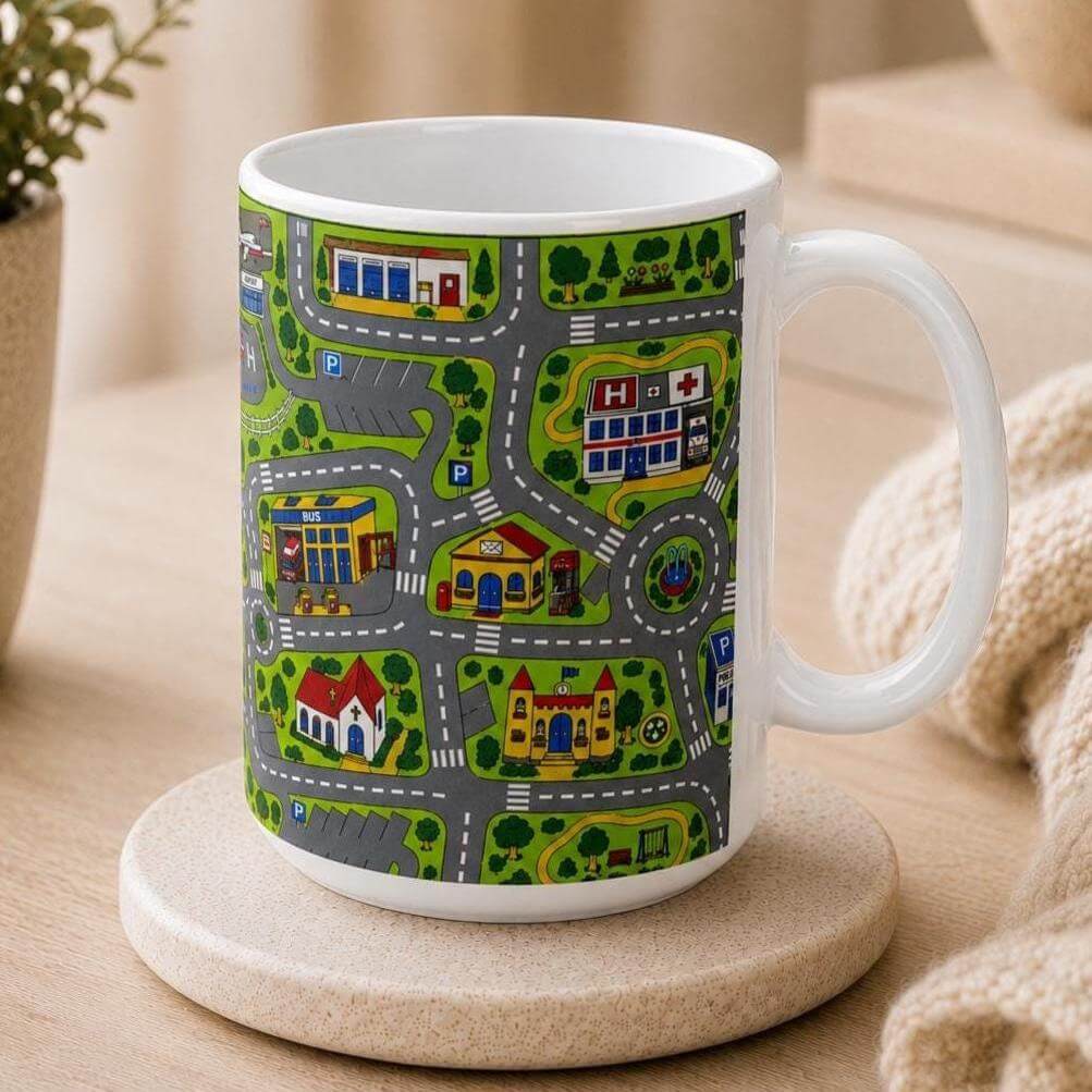 Retro 90s Road Play Carpet Mug - lifestyle photo