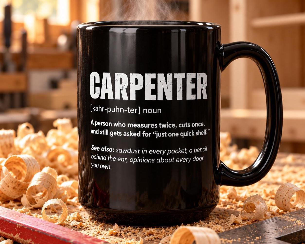 Carpenter Definition Coffee Mug - lifestyle photo