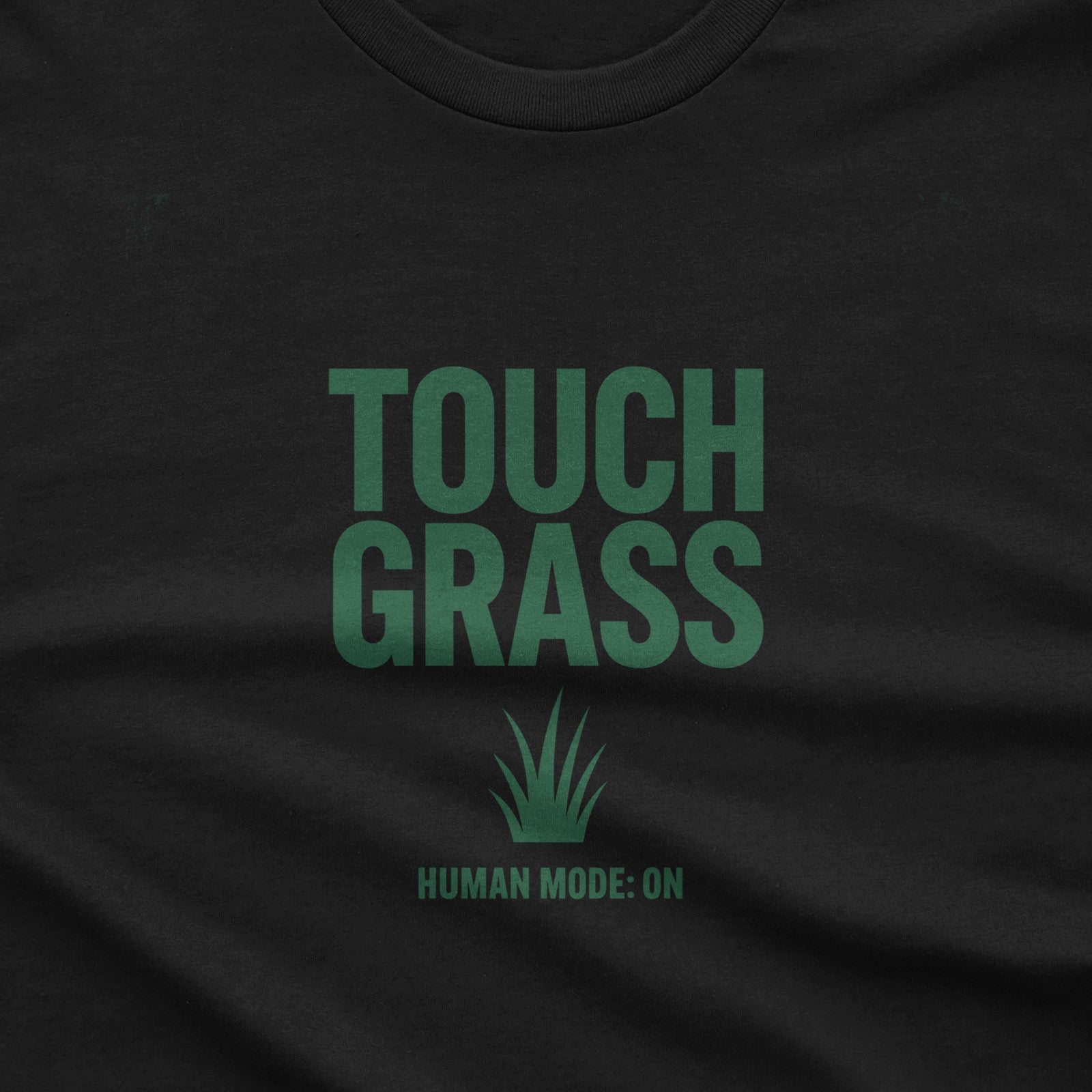 Touch Grass T-Shirt design close-up