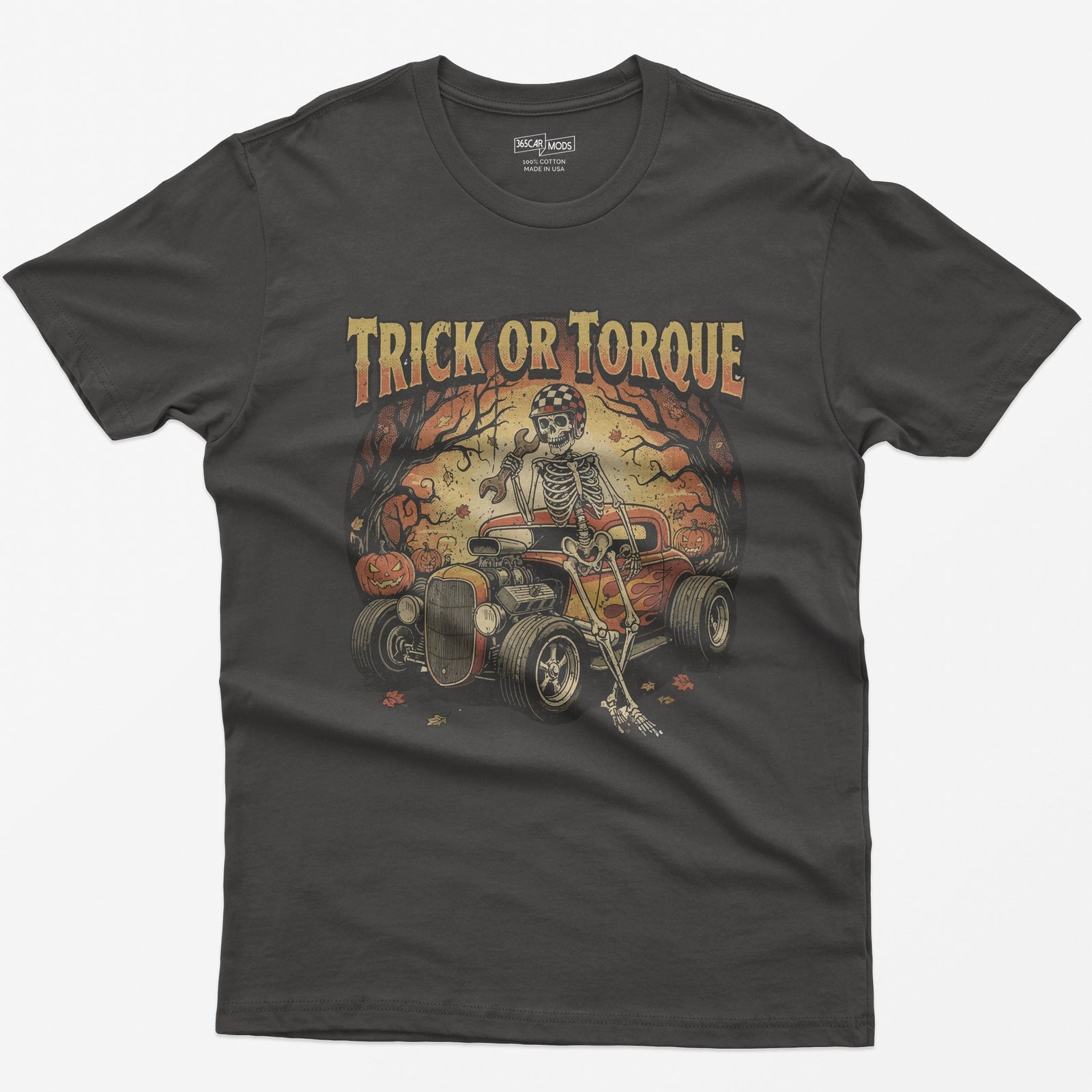 Trick or Torque Mechanic Skeleton T-Shirt - Dark Heather
