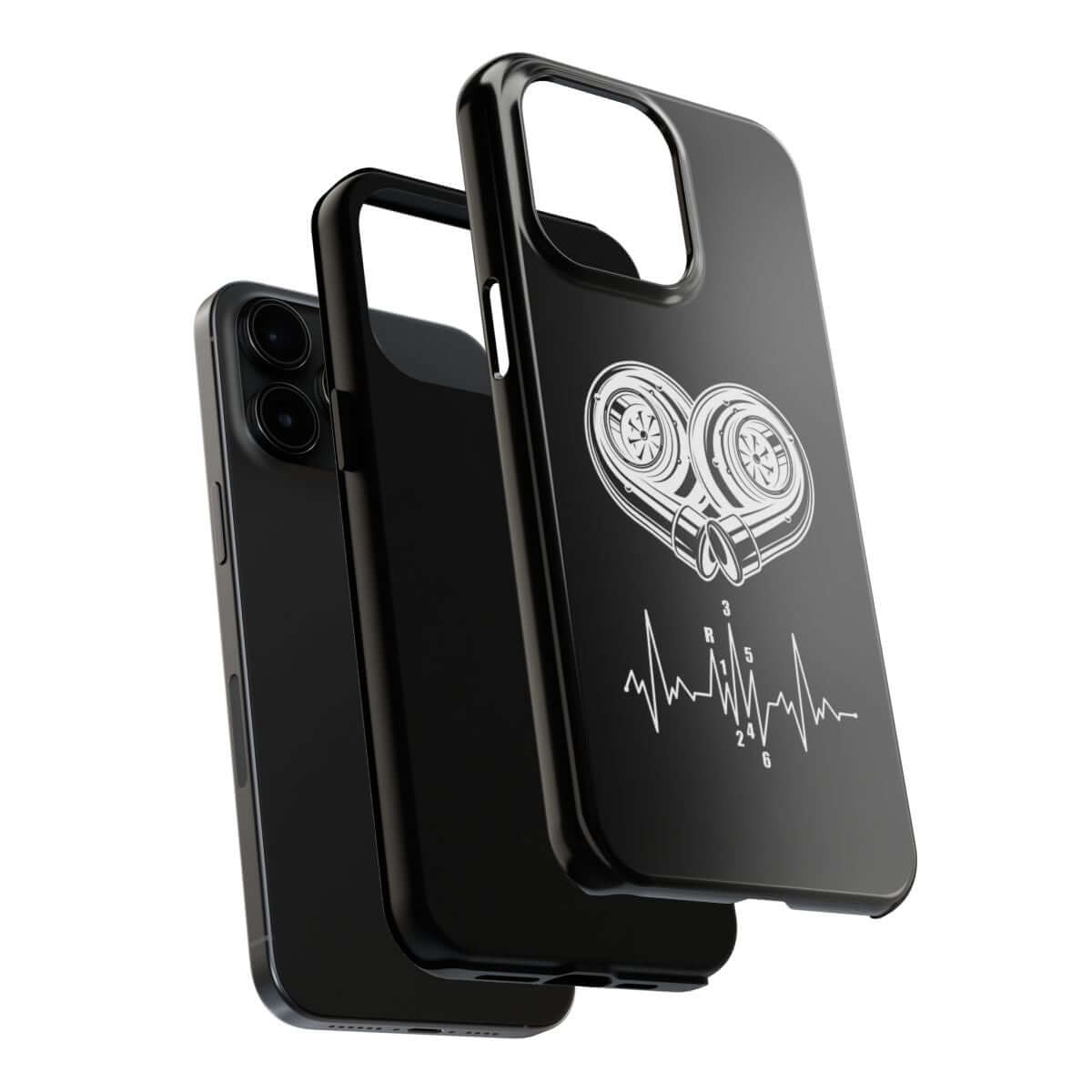 Turbo Heartbeat tough phone case, dual-layer construction