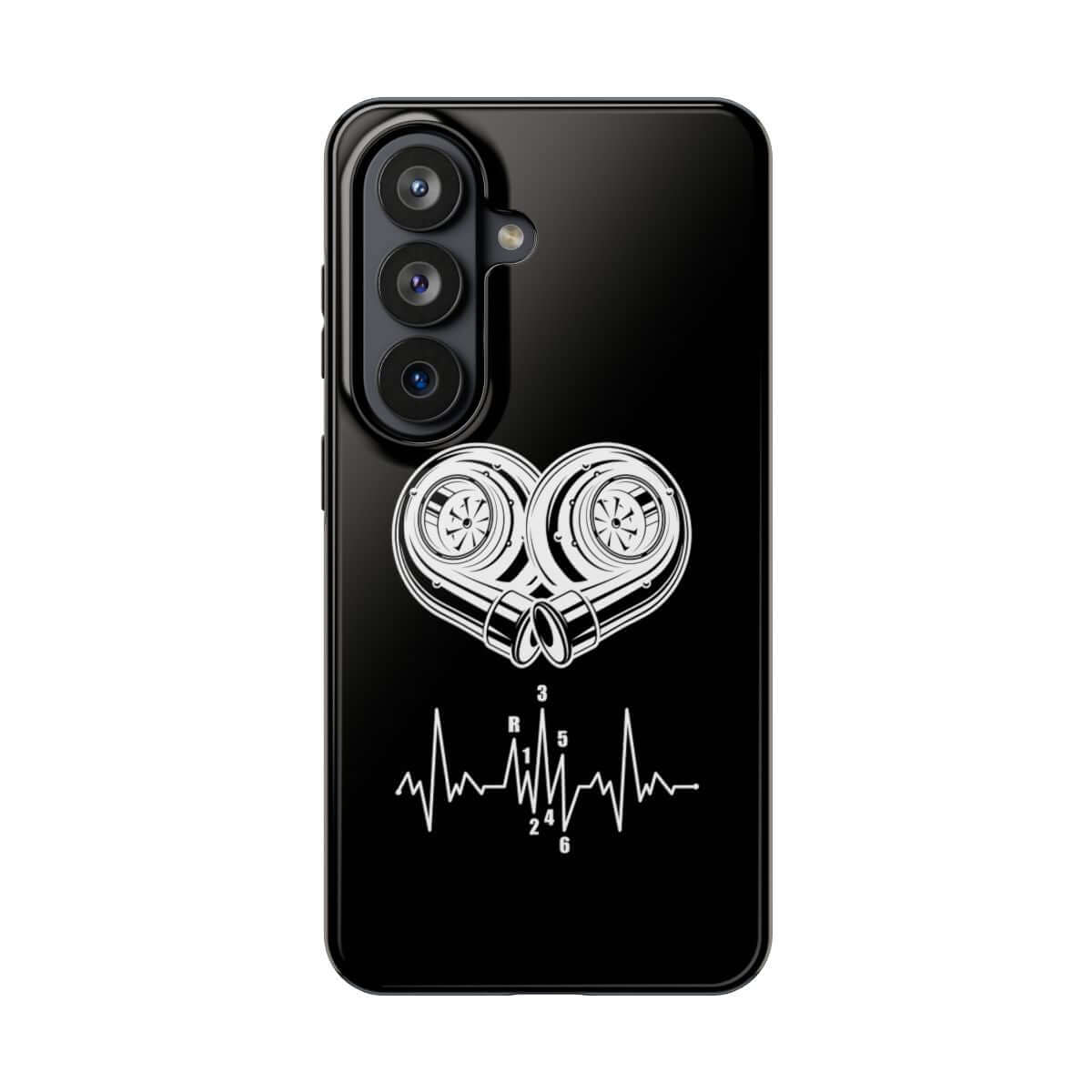 Turbo Heartbeat tough phone case on Samsung Galaxy S26, back view