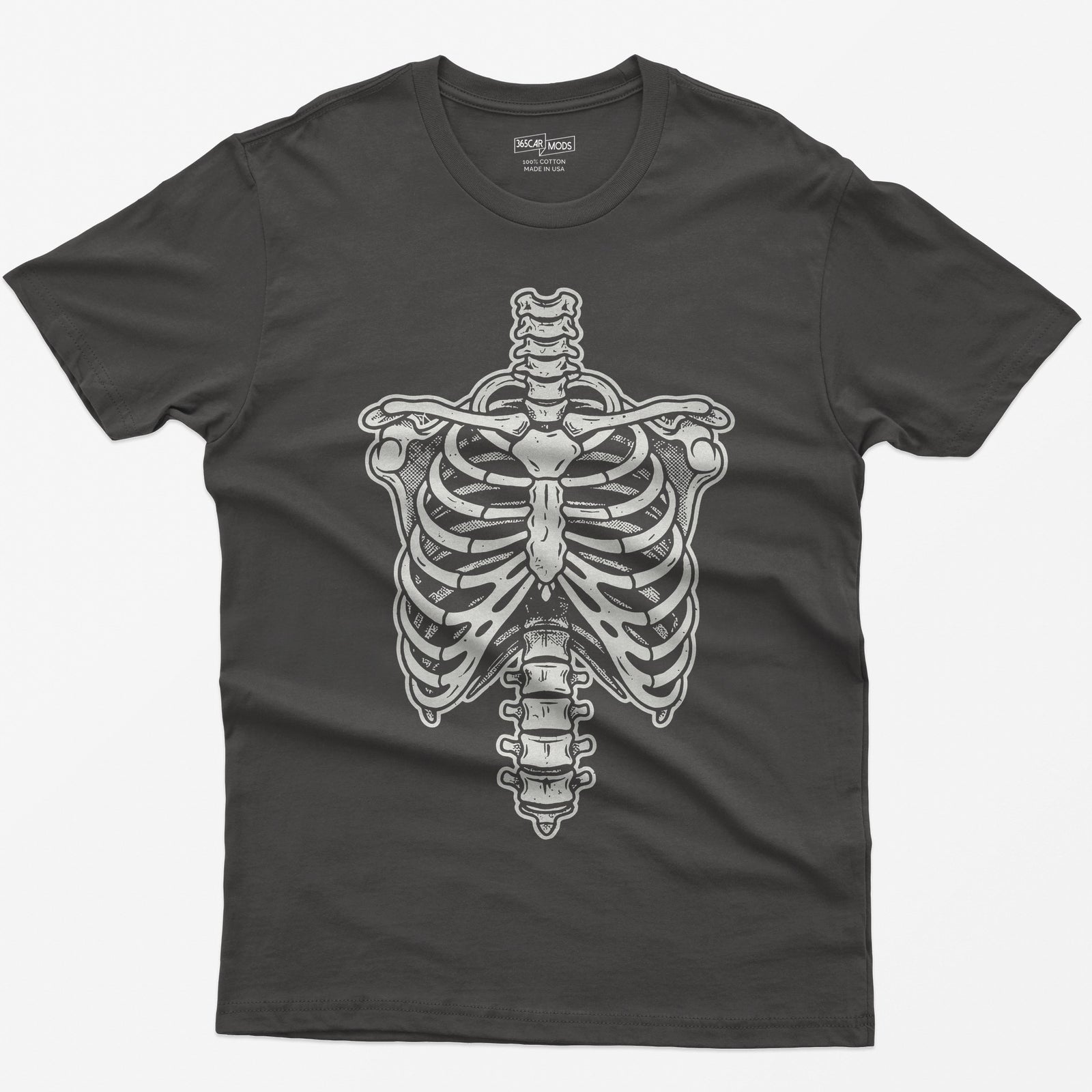 Vintage Rib Cage Skeleton T-Shirt - Dark Heather