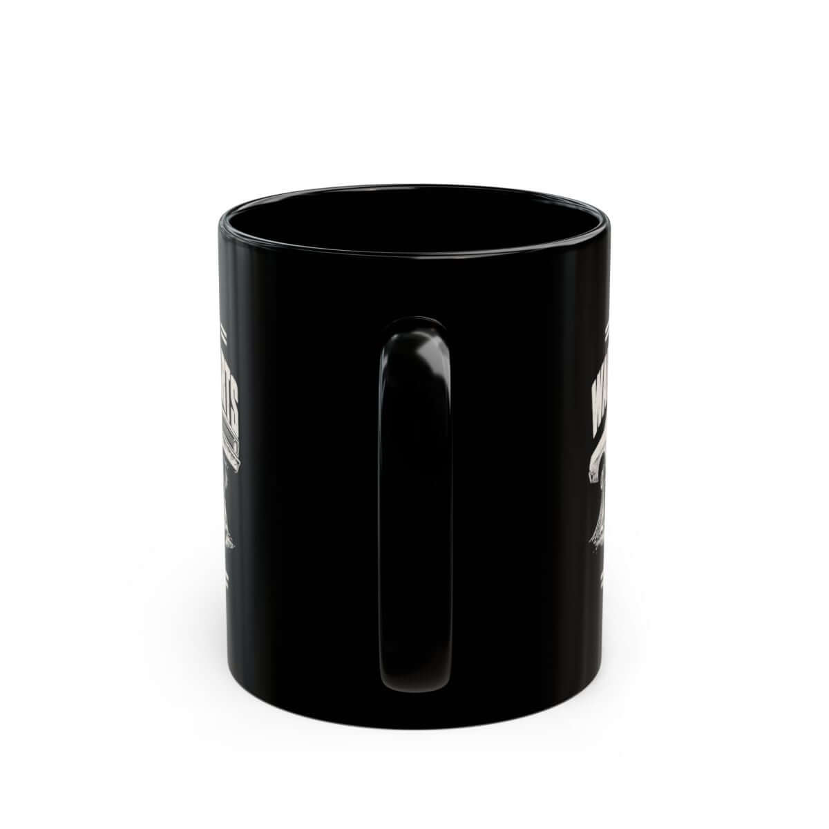 Waiting on Parts Personalized Garage Mug - 11oz black coffee mug, back view