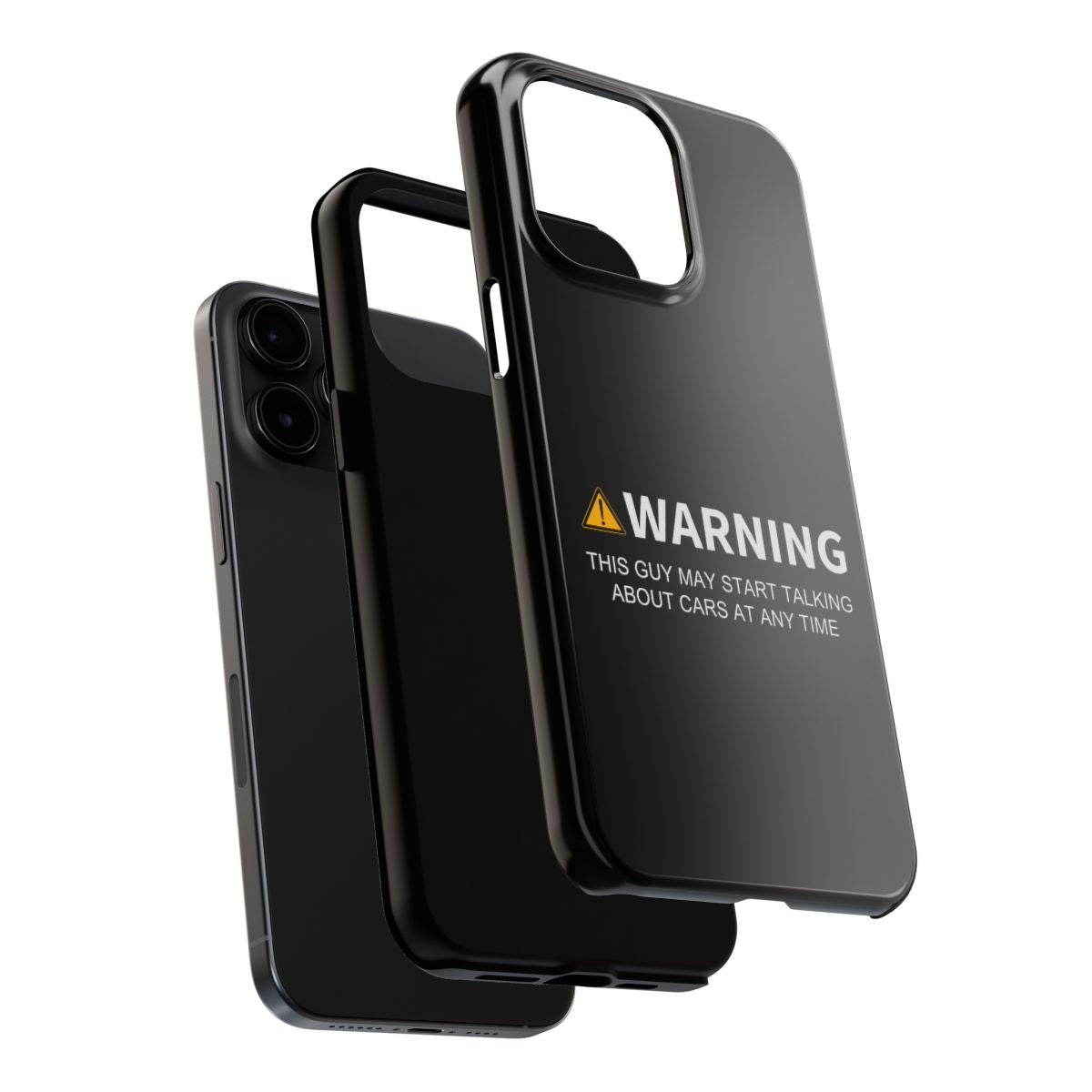Warning May Start Talking About Cars tough phone case, dual-layer construction
