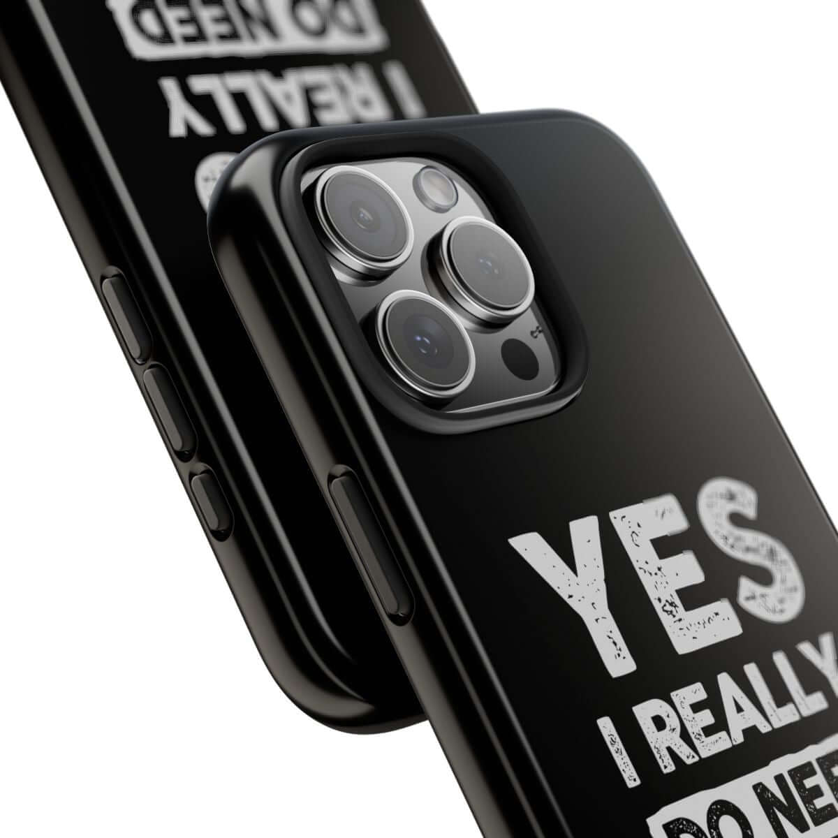 Yes I Really Do Need All These Cars tough phone case, close-up of the print
