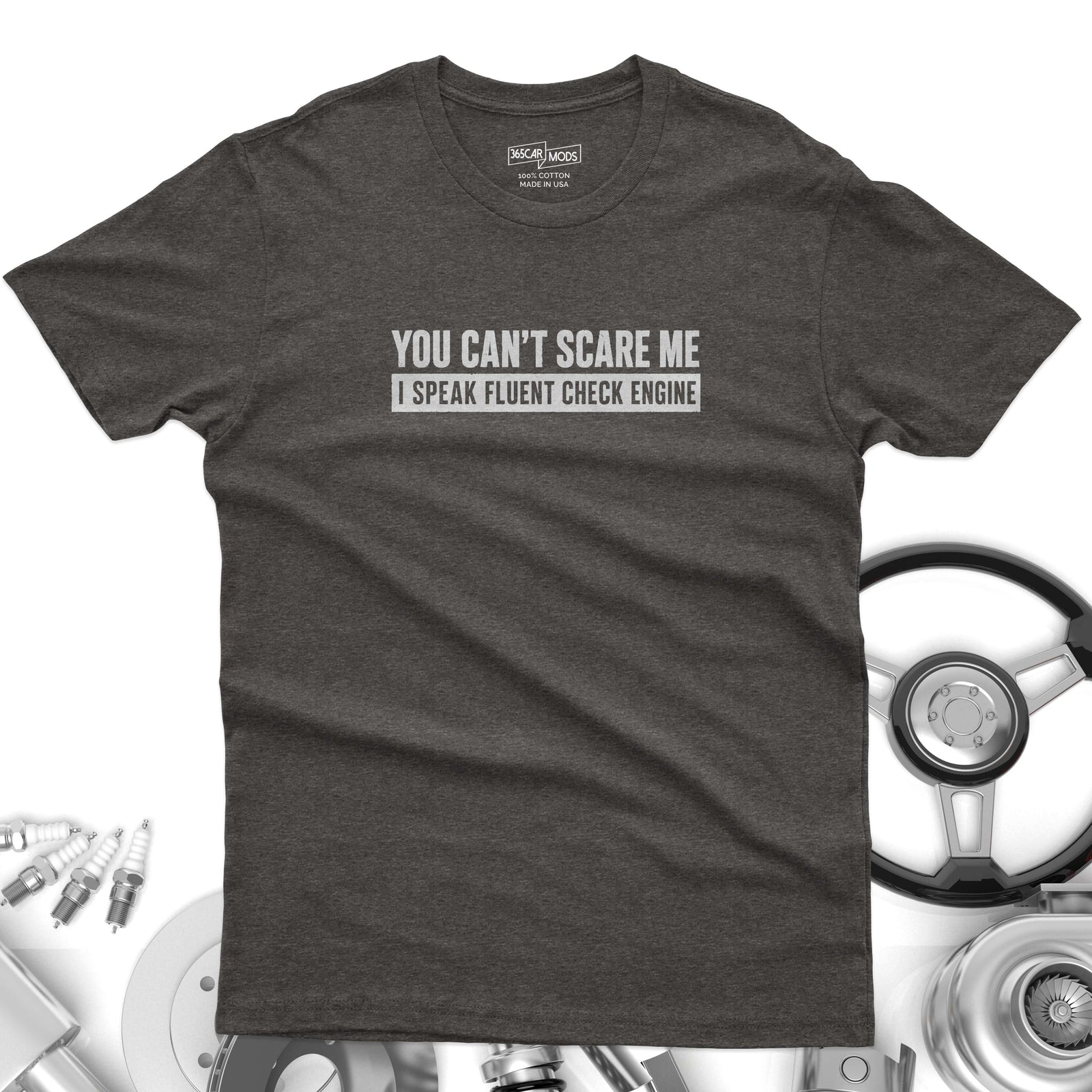 Minimalist Check Engine shirt navy | Automotive humor shirt | 365CarMods