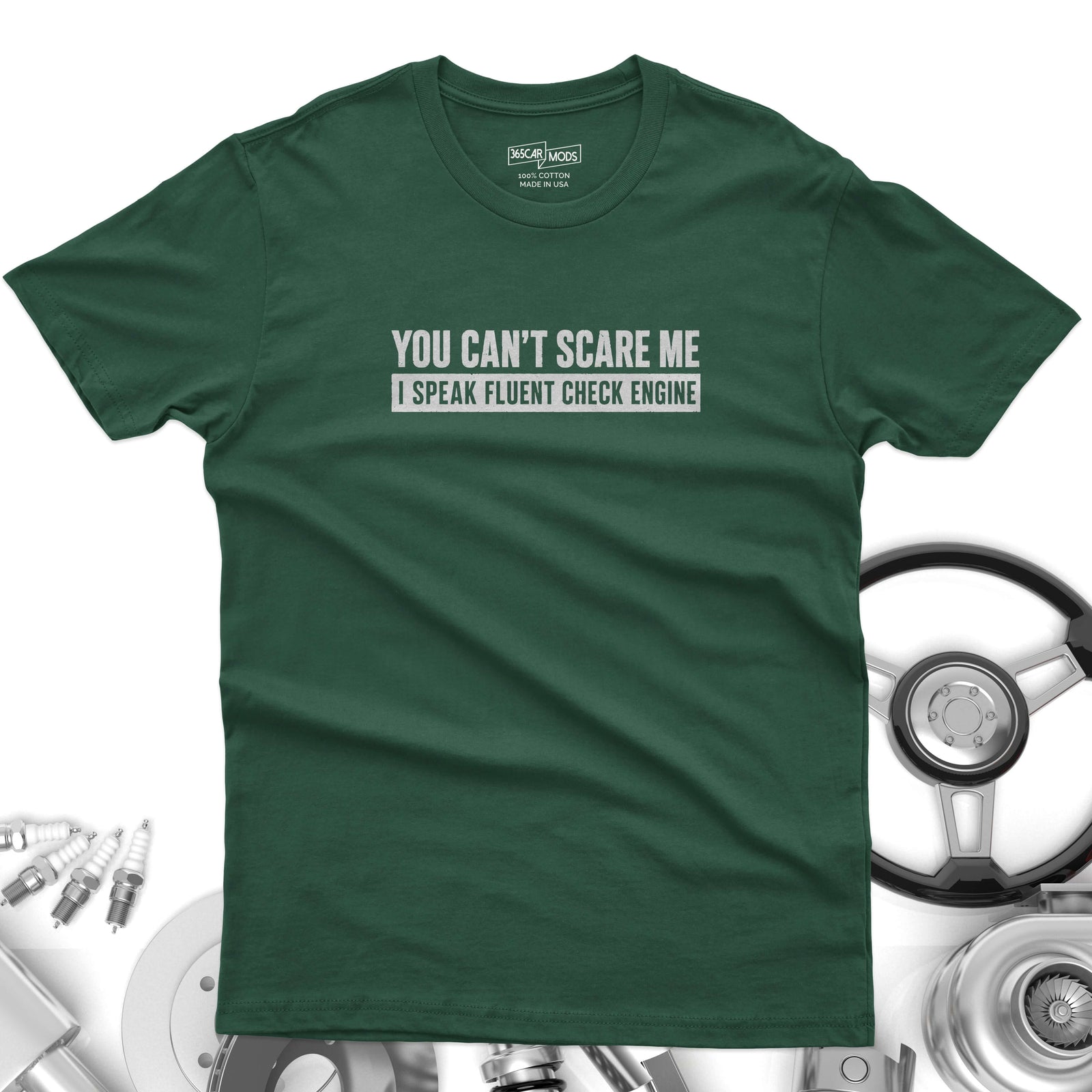 Minimalist Check Engine shirt dark chocolate | Petrolhead shirt | 365CarMods