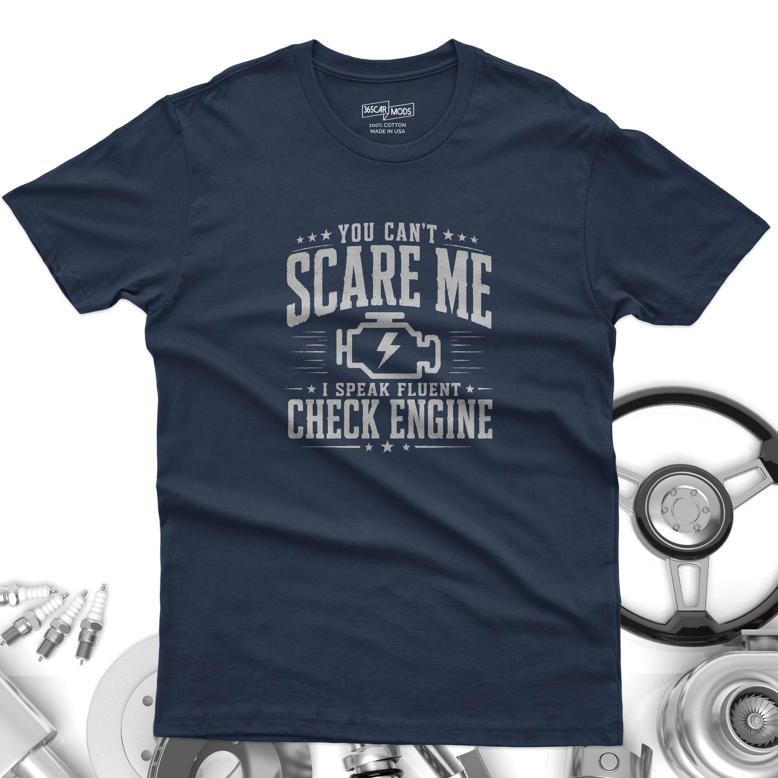 Vintage Check Engine T-Shirt | Distressed Car Guy Gift Tee