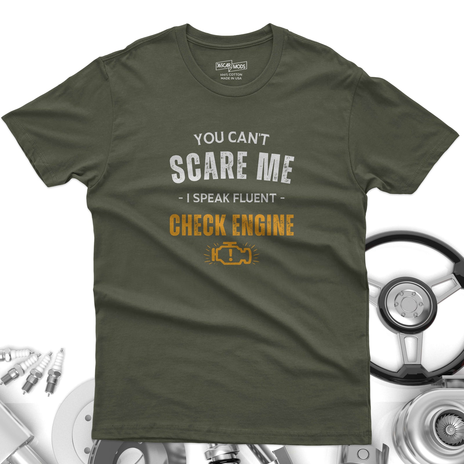 Funny Check Engine shirt dark heather | Car enthusiast gift | 365CarMods
