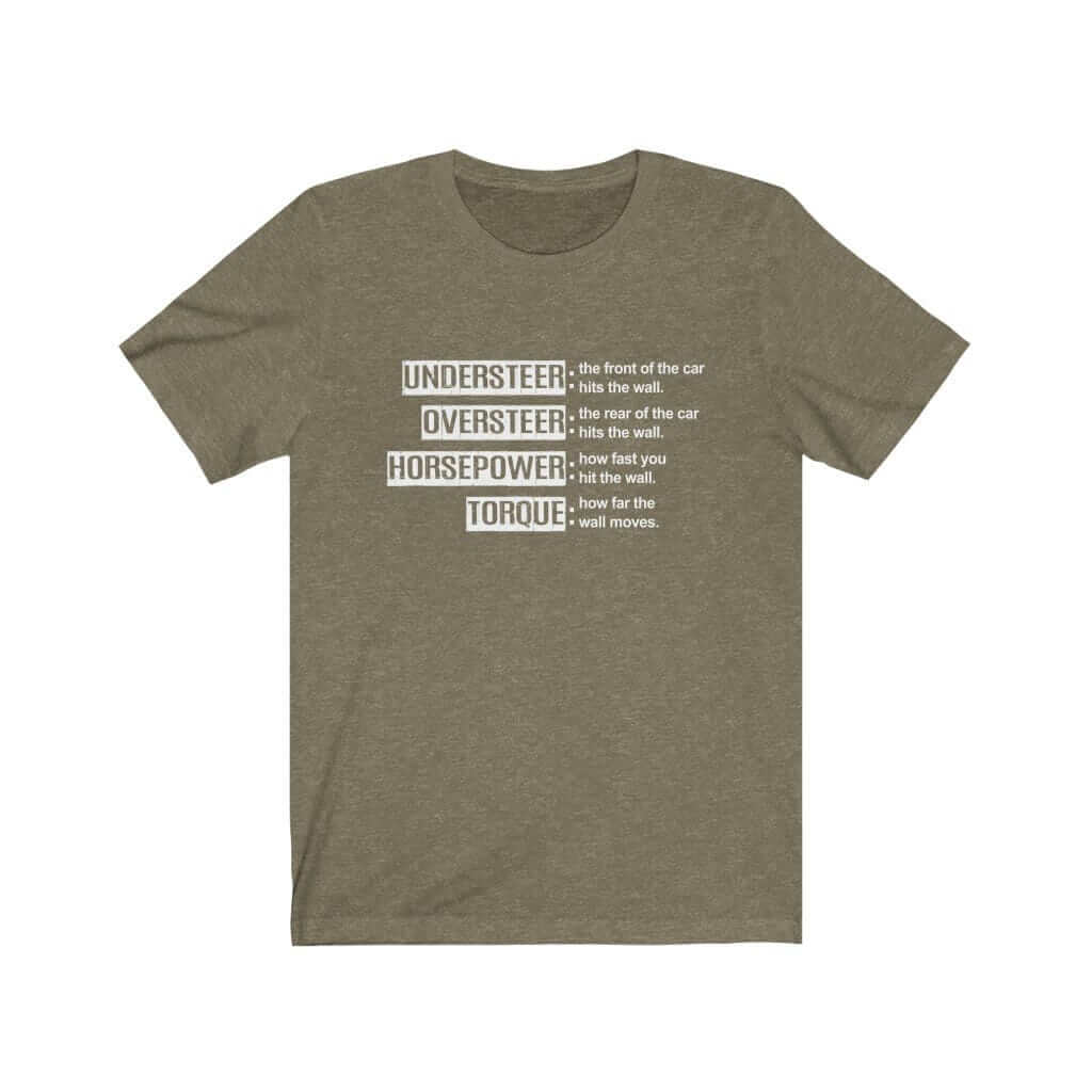 heather olive funny car t-shirt, car merch, car guy gift, car apparel