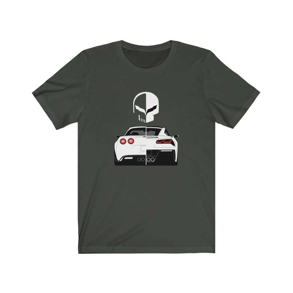 Muscle car printed on dark grey car t-shirt, american muscle car tee, car guy gift, car lover, car fan, car enthusiast, petrolhead, hot rod lover, boyfriend gift idea