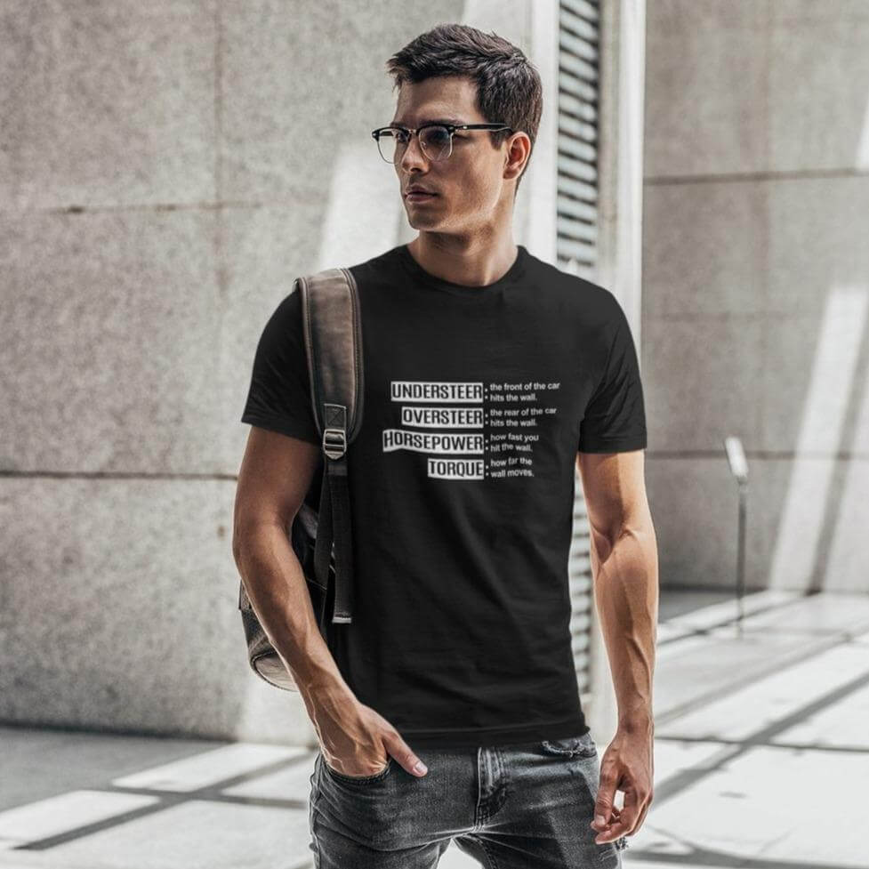 car lover with black funny car t-shirt, car merch, car guy gift, car apparel