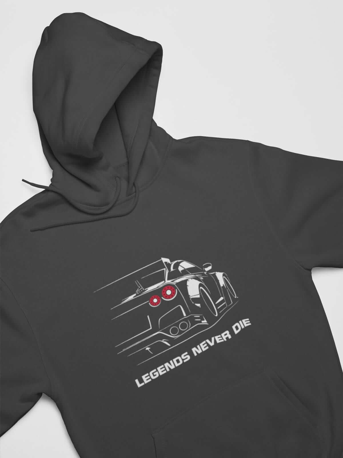 Japanese car printed on dark grey car hoodie, JDM hooded sweatshirt, car guy gift, car lover present, car fan, car enthusiast