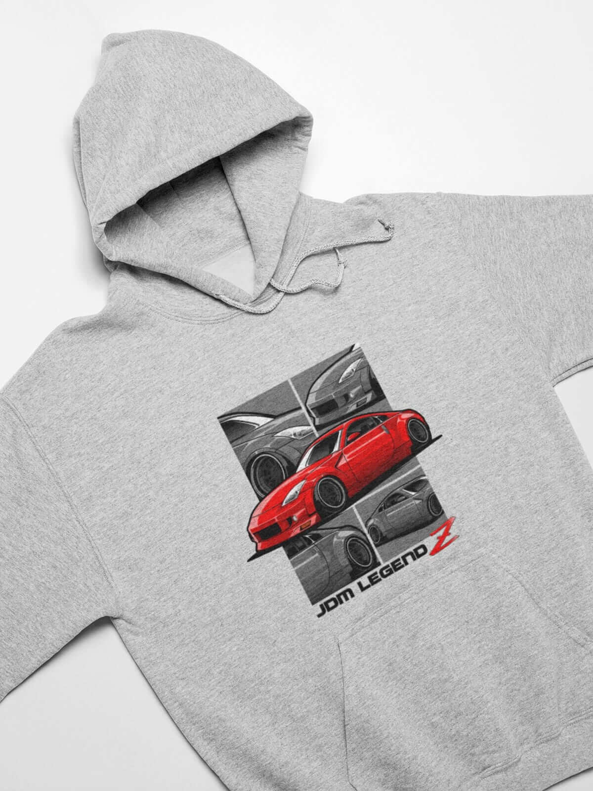 Red Japanese sports car printed on athletic heather  car hoodie, JDM sweatshirt, car guy gift, car lover, car fan, car enthusiast, petrolhead, JDM lover, boyfriend gift idea