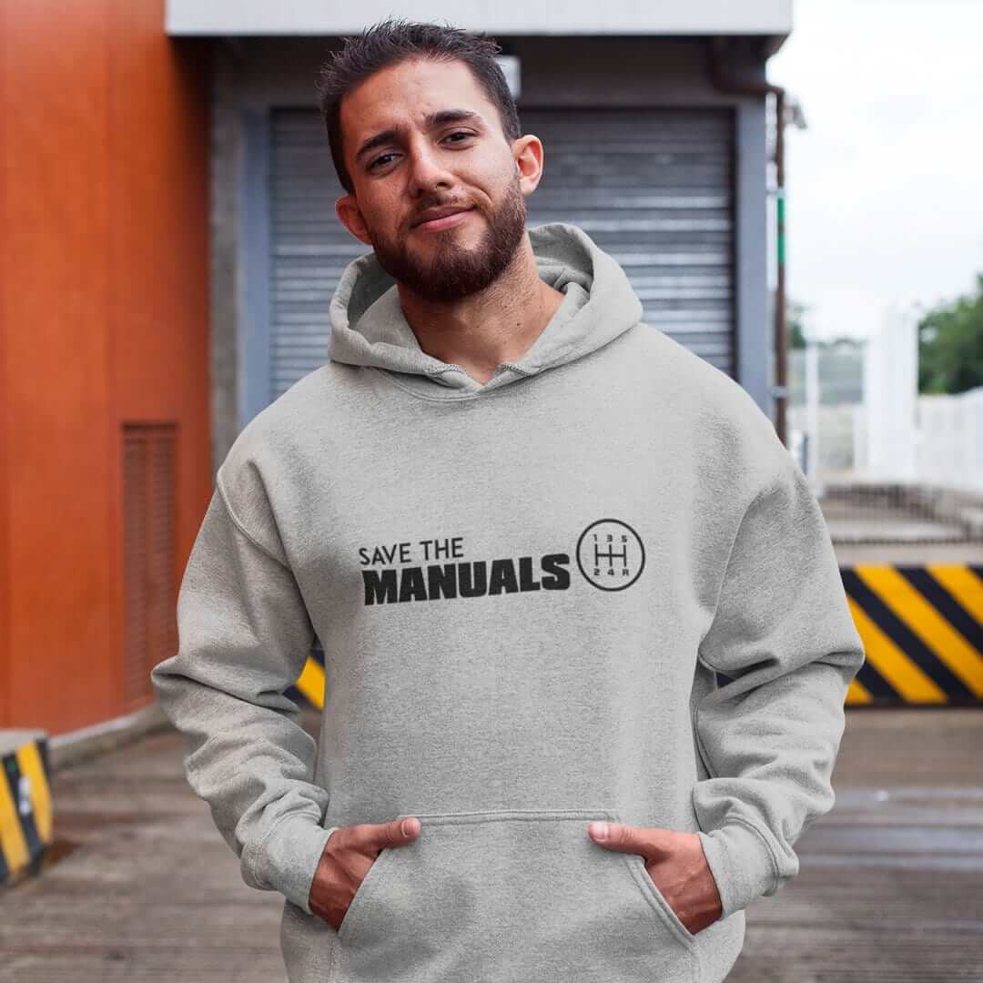 sports grey save the manuals car hoodie car-apparel car guy gift
